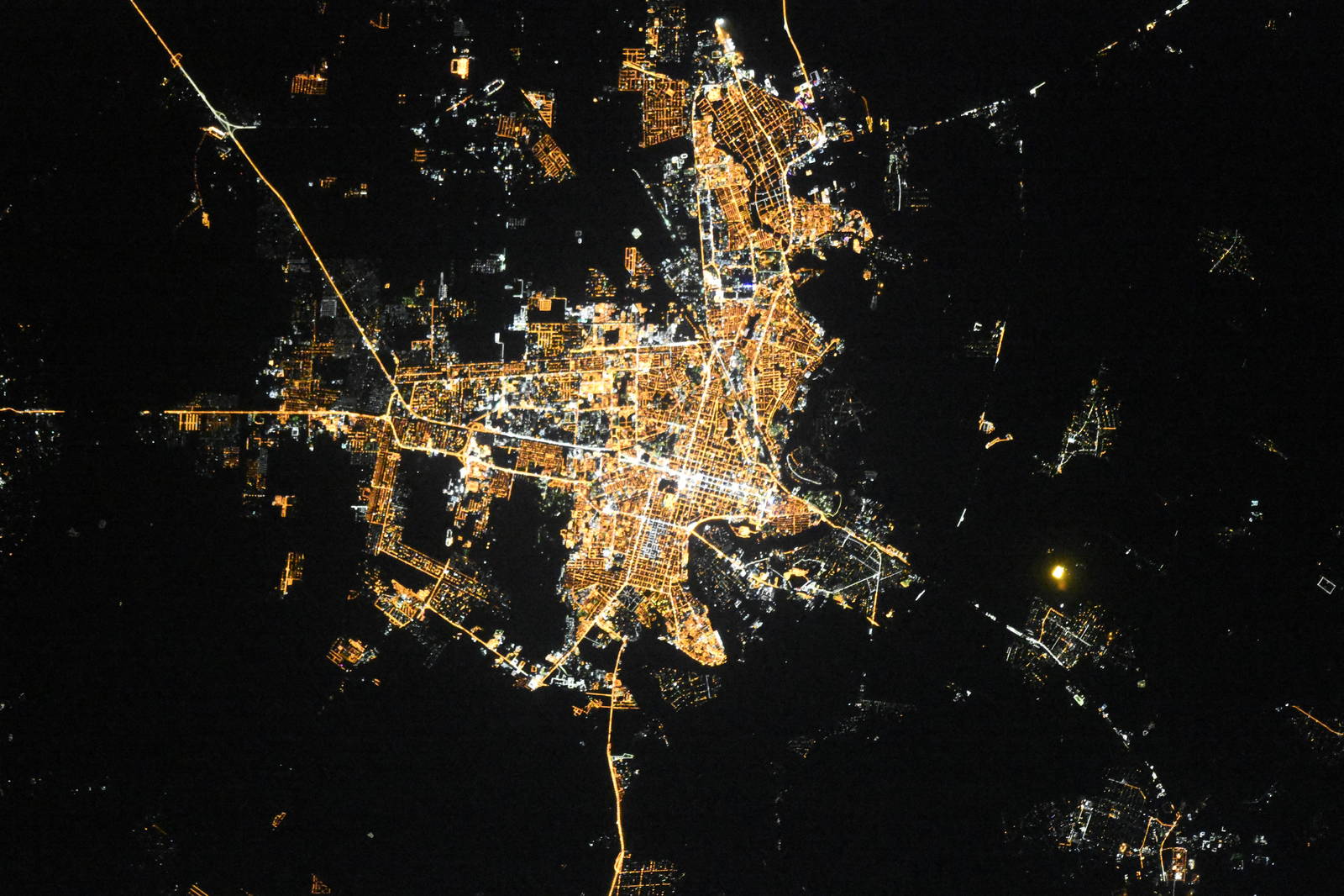 Cities of Russia at night. View from space - Space, Town, Night, ISS, Longpost, Russia