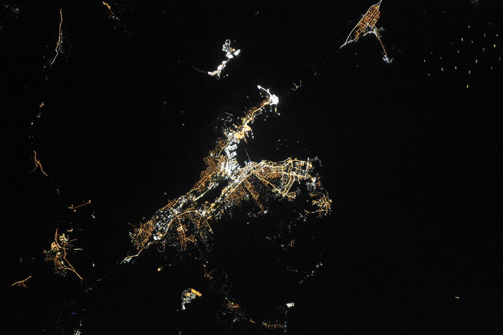 Cities of Russia at night. View from space - Space, Town, Night, ISS, Longpost, Russia