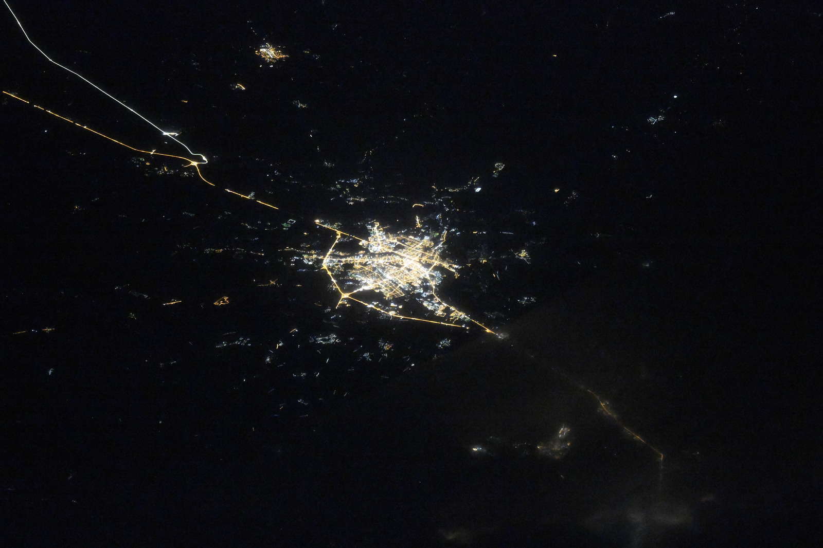 Cities of Russia at night. View from space - Space, Town, Night, ISS, Longpost, Russia