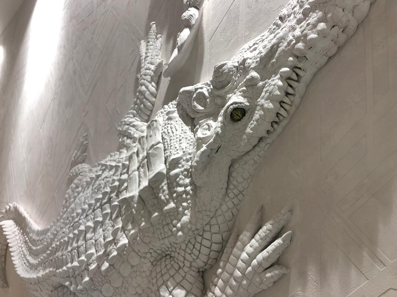 crocodiles - My, Bas-relief, Interior, Crocodile, Stucco, Longpost, Design, Crocodiles