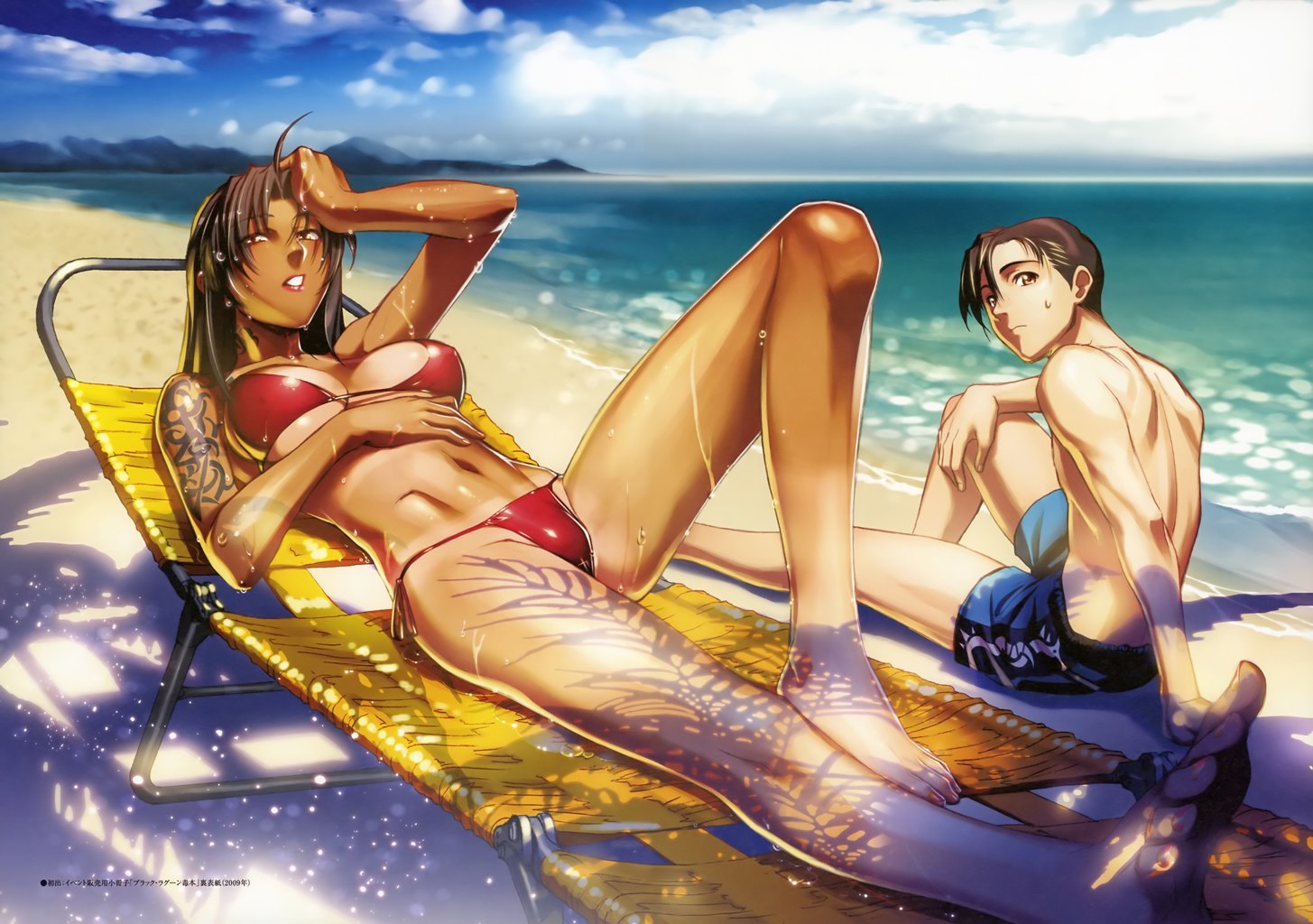 Black Lagoon Mission Call official artbook NSFV part - NSFW, Black lagoon, Anime art, Beautiful girl, Swimsuit, Revy, Roberta, Balalaika Black Lagoon, , Longpost