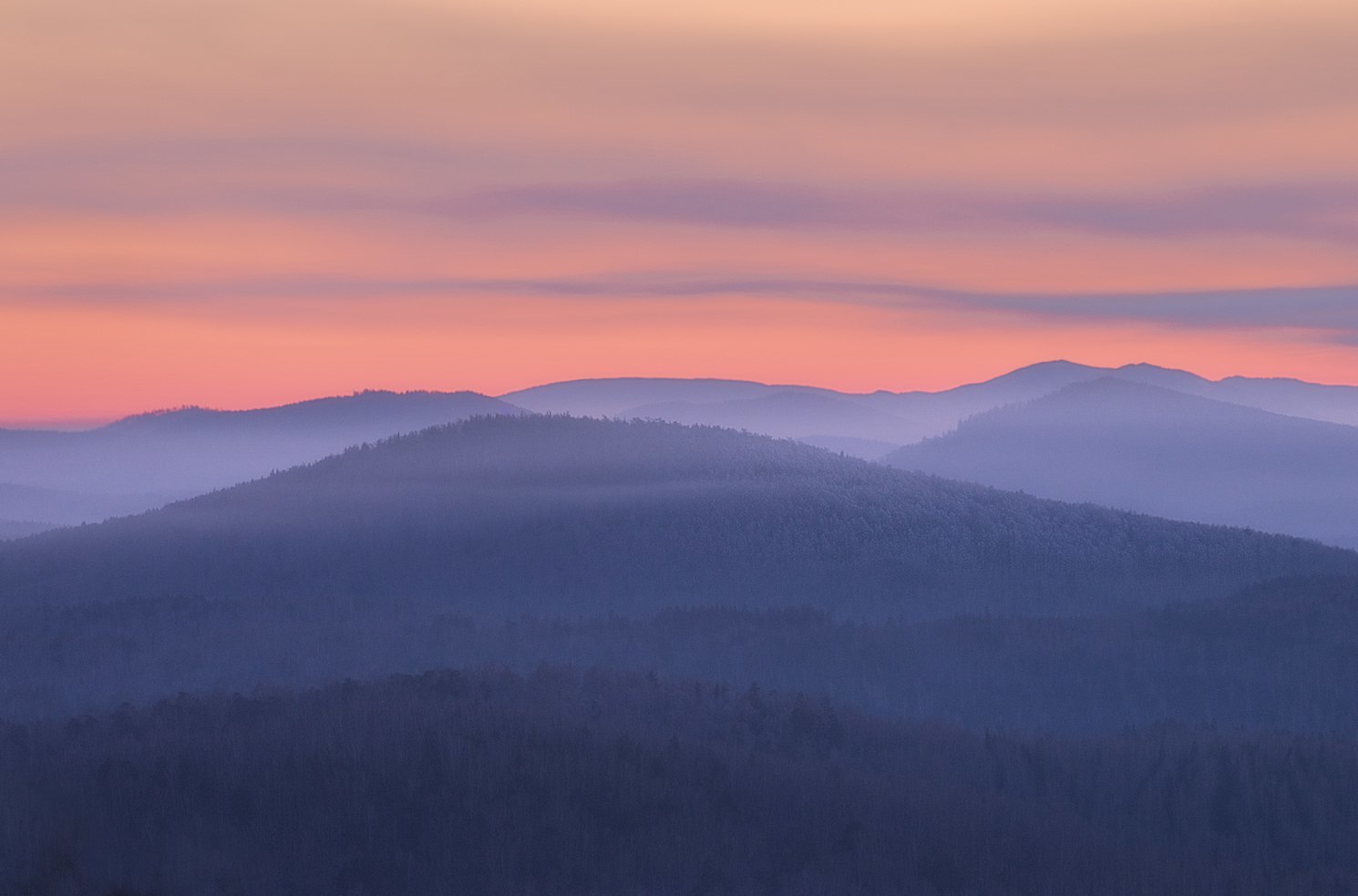 Sunset view from the small top of Mount Sugomak Chelyabinsk region - Ural, Southern Urals, Chelyabinsk region, Kyshtym, Sugomak, The mountains, Tourism, Sunset