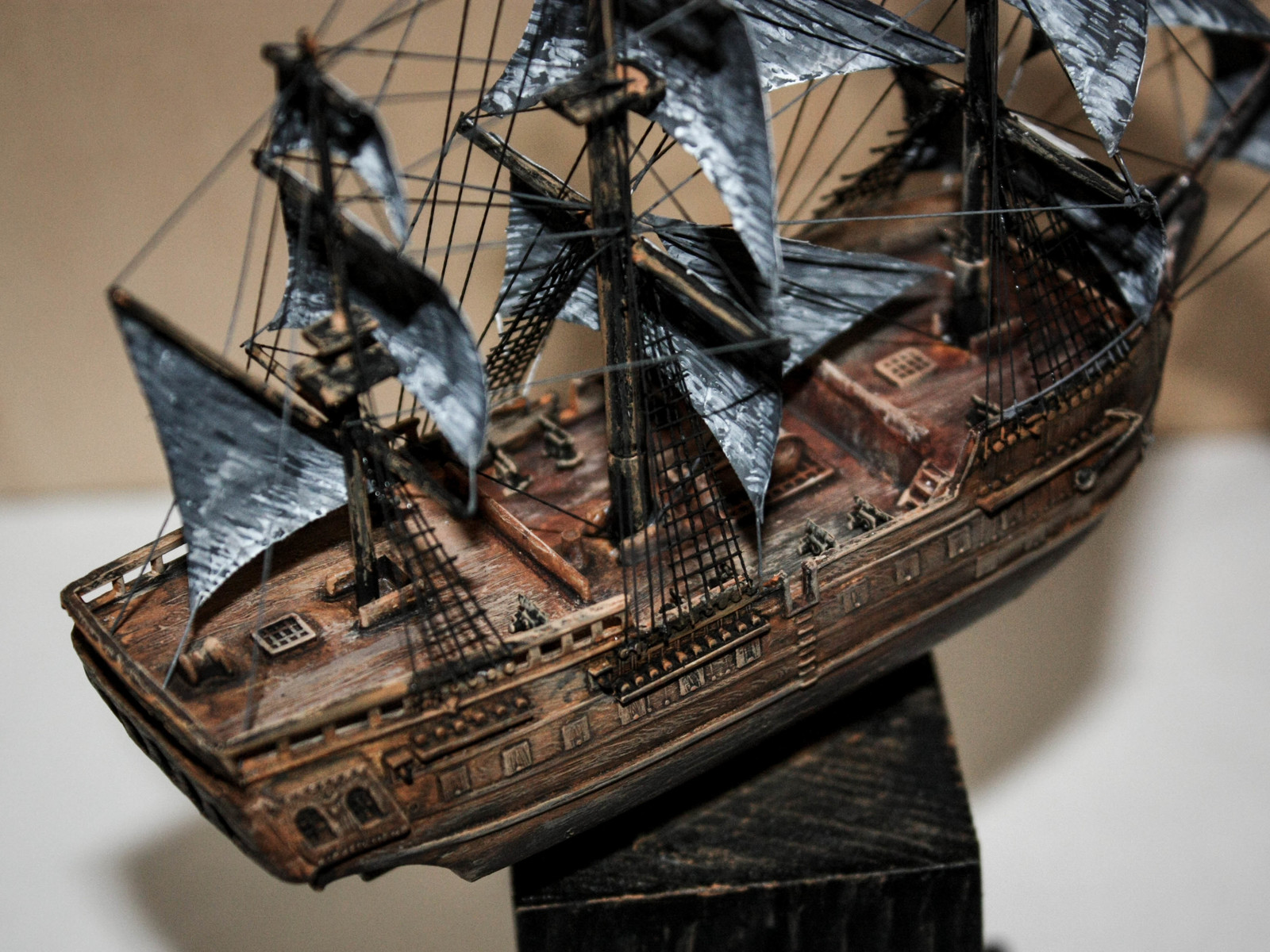 Frigate Bonhomme Richard, scale 1/400 - My, Sailboat, Ship, Hobby, Process, Modeling, With your own hands, Painting, Longpost