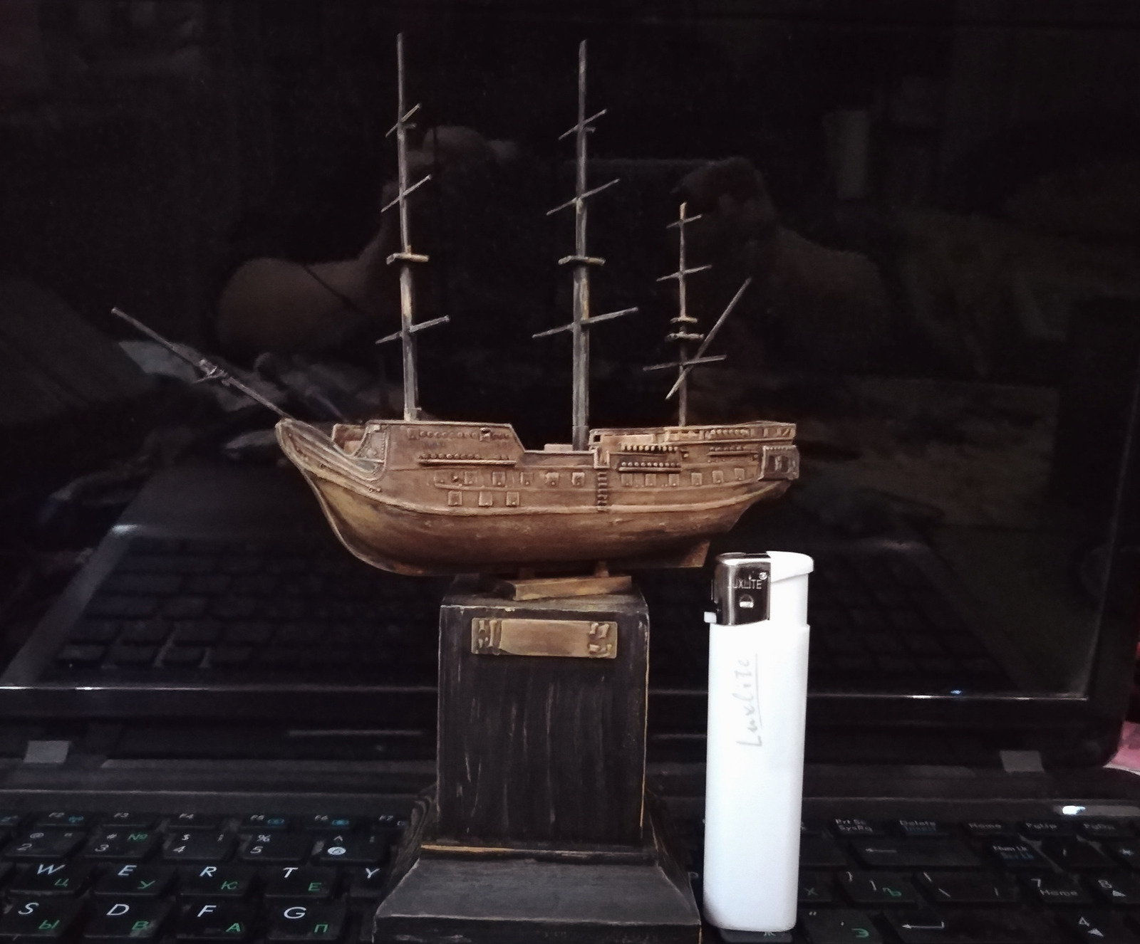 Frigate Bonhomme Richard, scale 1/400 - My, Sailboat, Ship, Hobby, Process, Modeling, With your own hands, Painting, Longpost