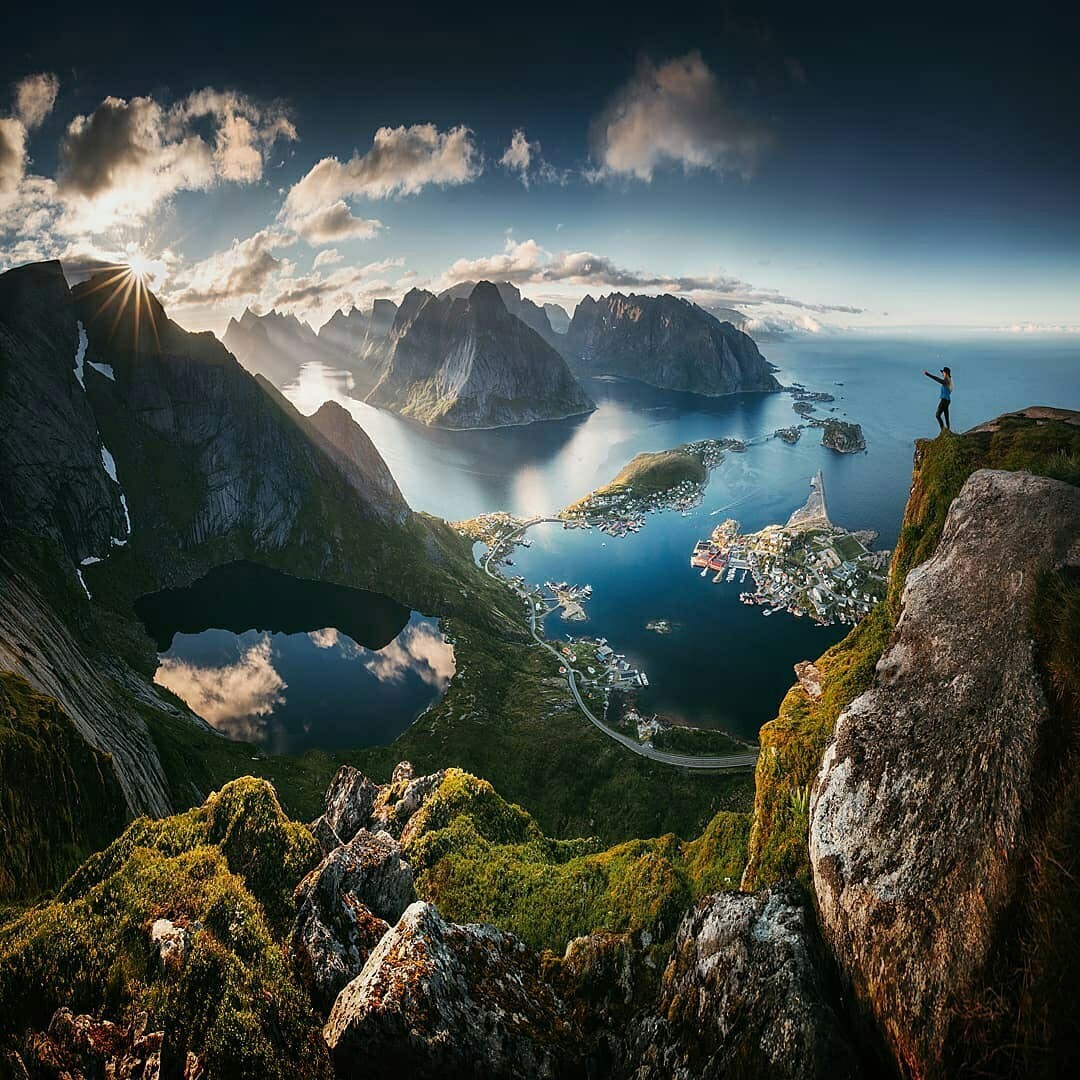 Reinebringen offers one of the most breathtaking views of the Lofoten Islands. - Norway, Lofoten islands, beauty of nature, The photo