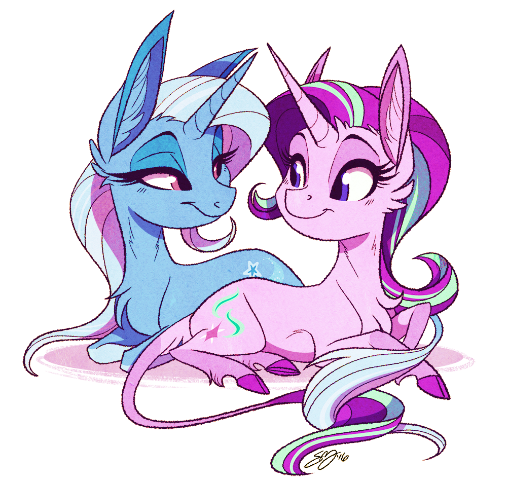 Best Friends - My little pony, Trixie, Starlight Glimmer, Probablyfakeblonde, , 