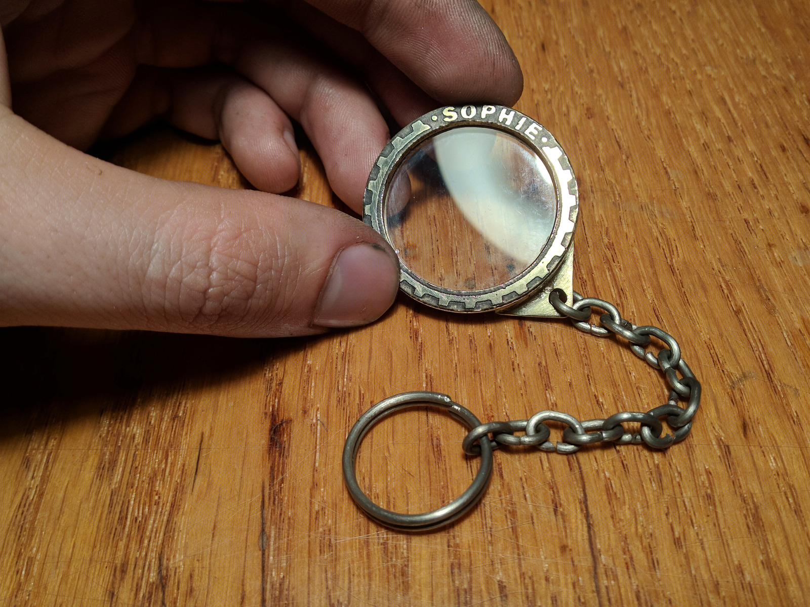 Monocle - keychain - My, Monocle, Steampunk, Keychain, Presents, Longpost, Needlework without process