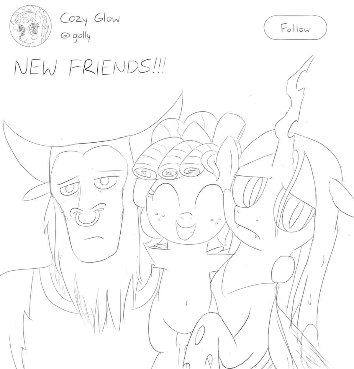 New (and not so) friends of Cozy Glow. - My little pony, Queen chrysalis, Tirek, Cozy glow, Spoiler, 