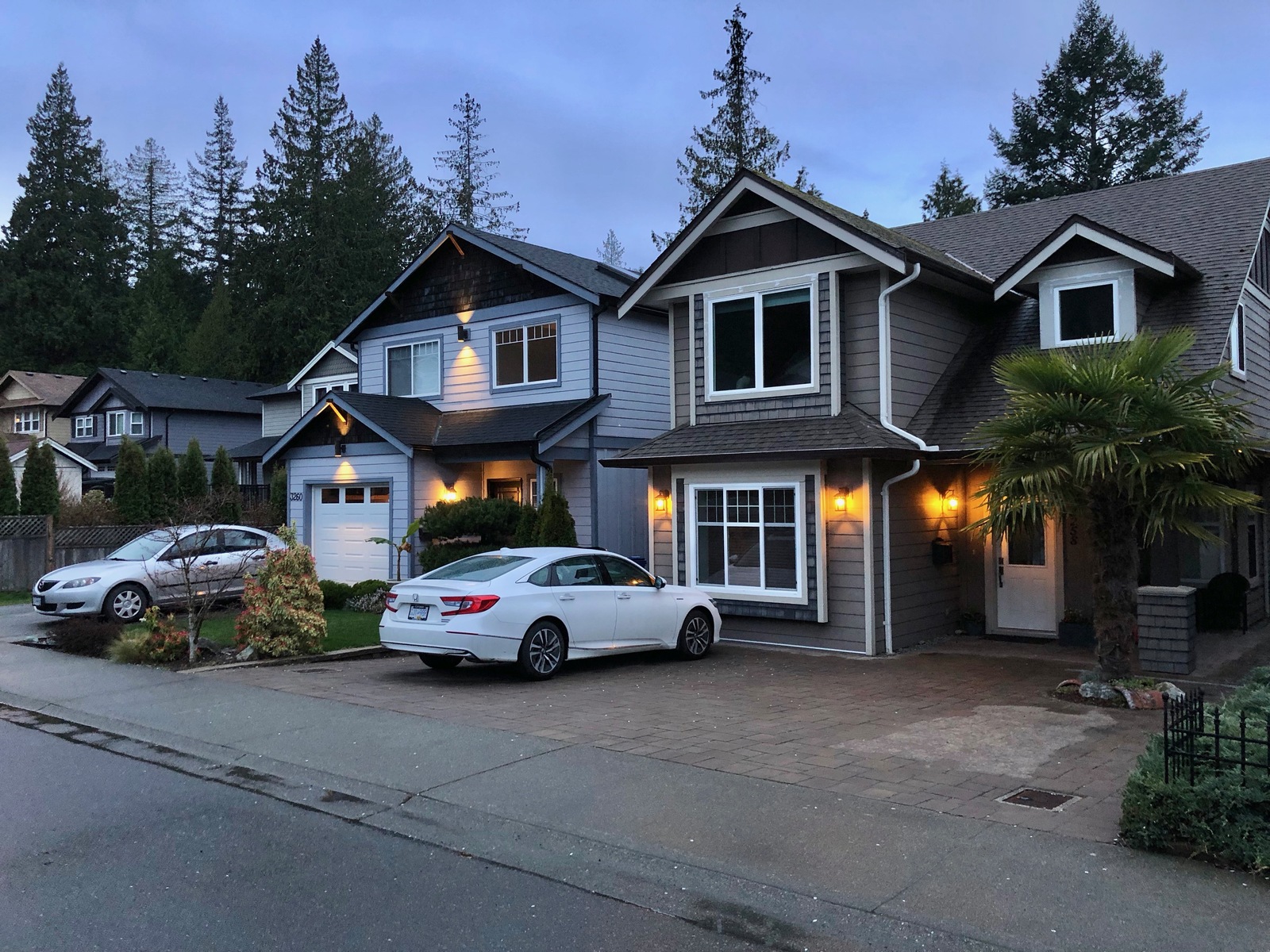 Evening walk after the rain - My, Canada, House, Road, Town, Spring, Evening, Lamp, The street, Longpost