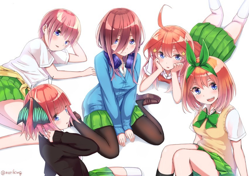 five sisters - NSFW, Gotoubun no hanayome, Nino nakano, Ichika Nakano, Nakano miku, Nakano Yotsuba, Nakano Itsuki, Anime art, Anime, Longpost