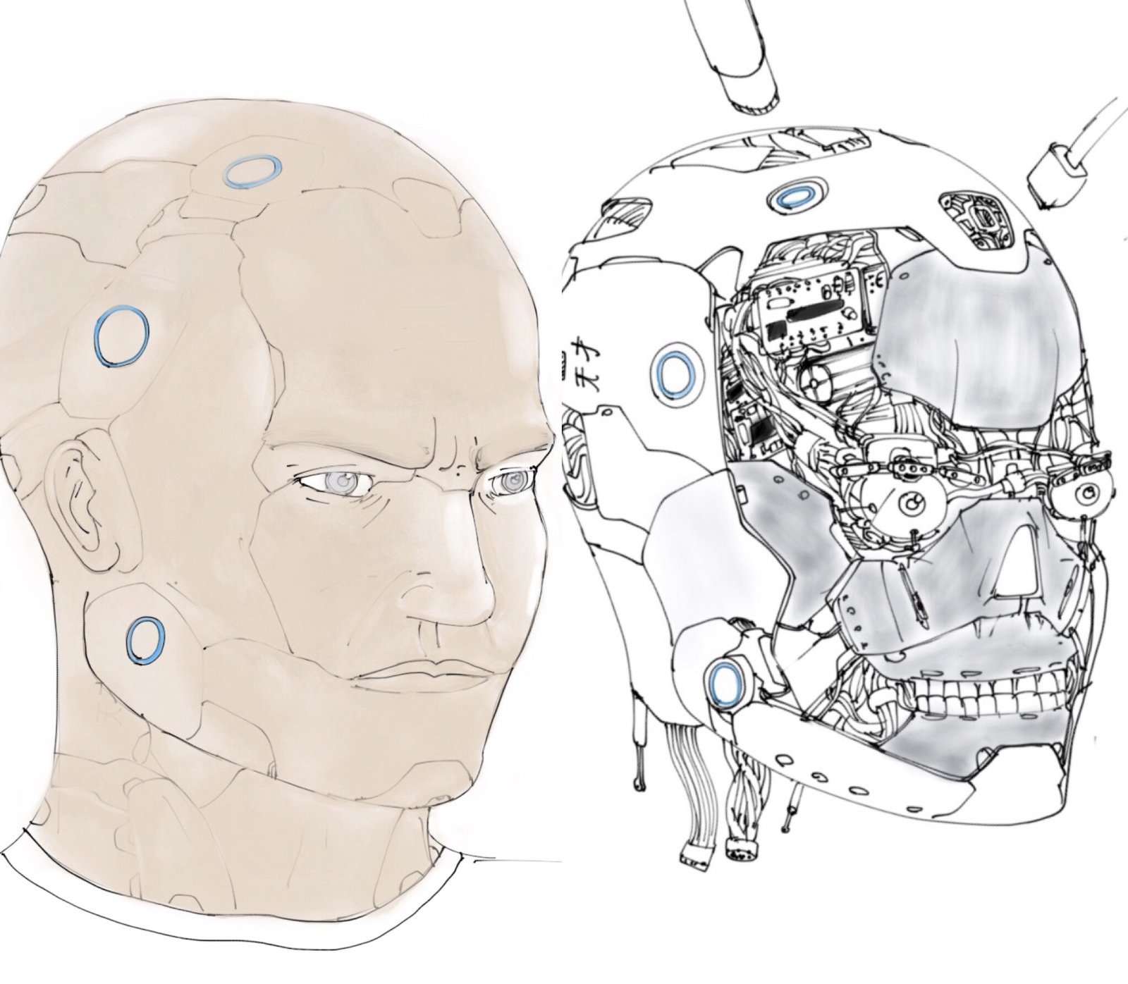 Is there a machine hidden under the skin? Blob on the iPad, finger - My, Drawing, Robot, Robotics