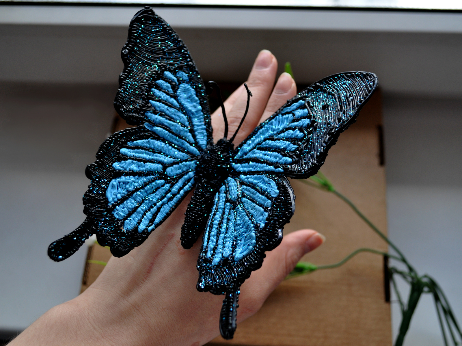 Butterfly 3D pen, ABS plastic - My, 3D pen, , Creation, Butterfly, Hobby, , Longpost