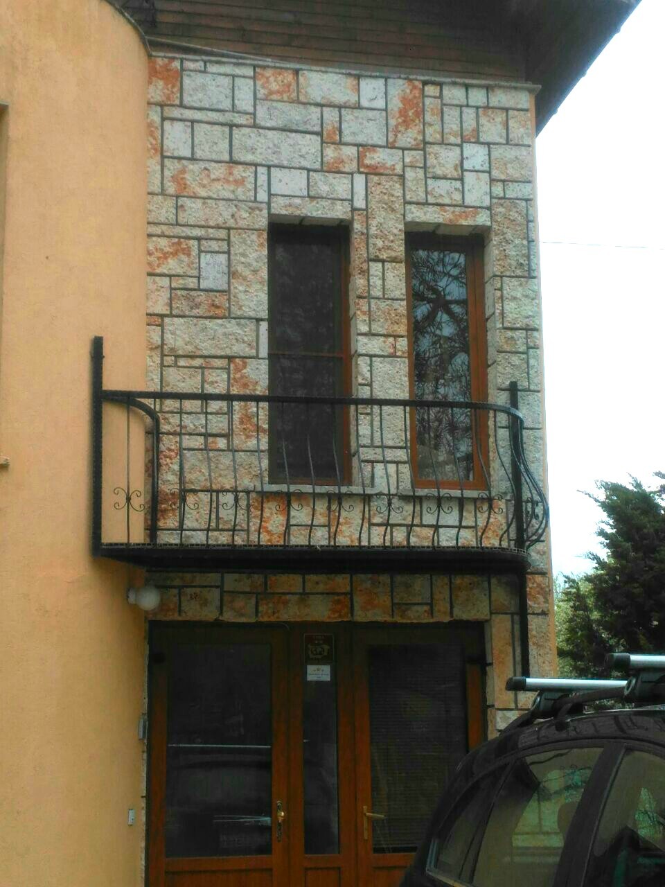 something is missing - My, The photo, Facade, Balcony, Door, Architecture