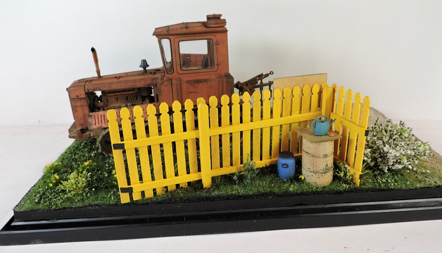 Miniature - DT-75, Tractor, Stand modeling, Diorama, Longpost