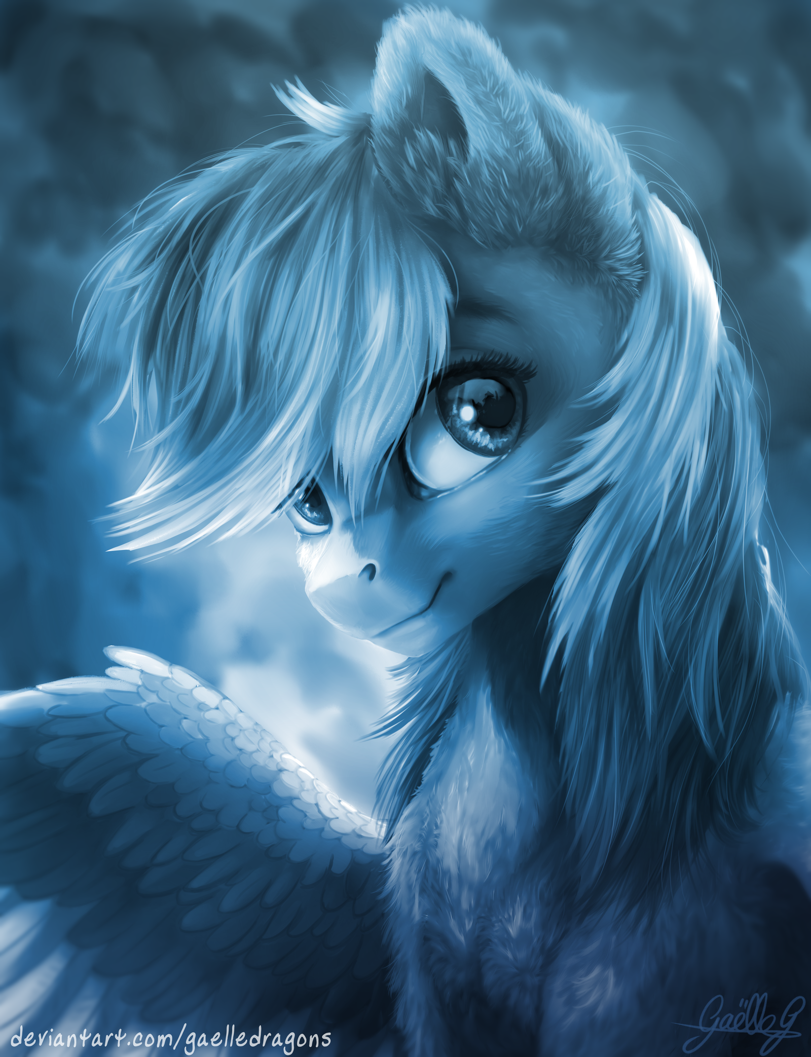 Rainbow portrait - My little pony, Rainbow dash, Monochrome, , Portrait, Gaelledragons