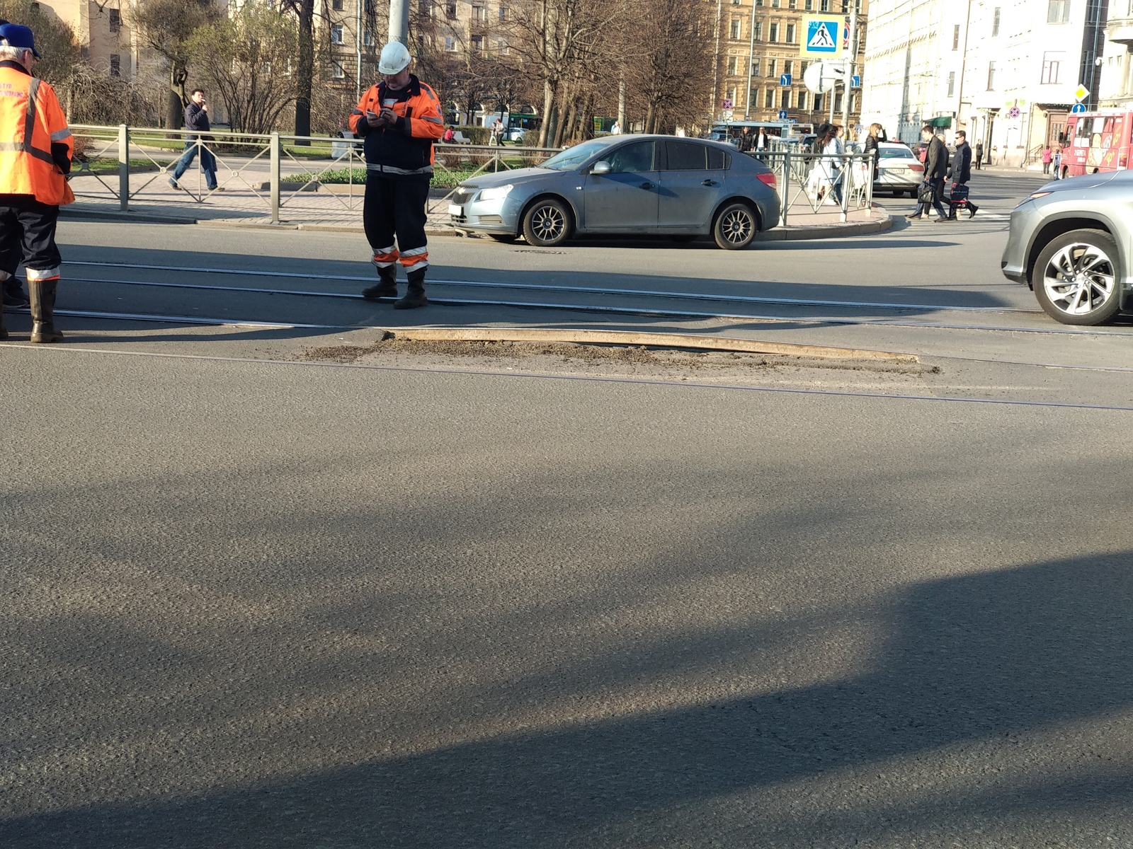 Trembling of the earth in St. Petersburg - My, Tram rails, Russian roads, The photo