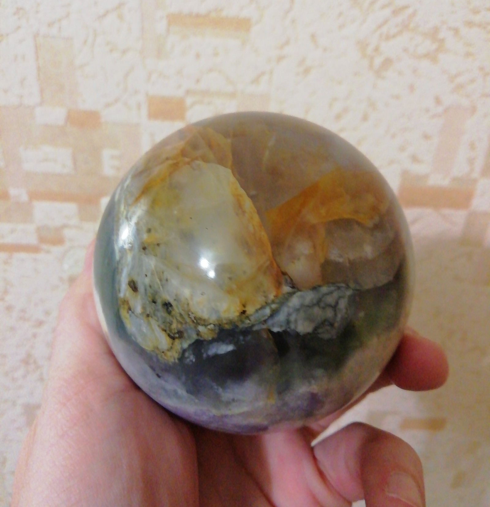 Fluorite ball - My, Minerals, With your own hands, Longpost