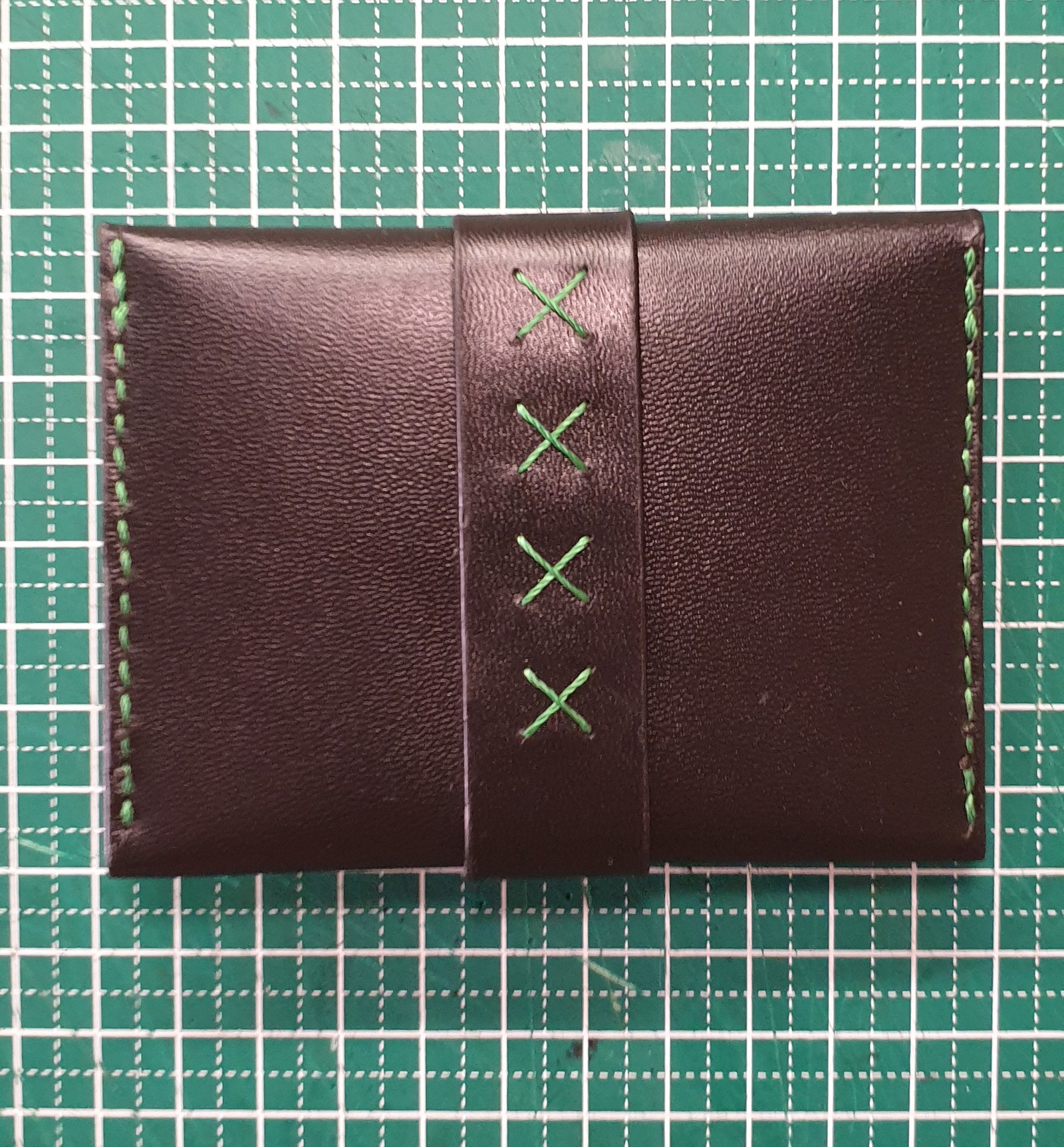 Mini wallet with card slot. - My, Leather products, Natural leather, Wallet, With your own hands, Leather, Leather craft, Hobby, Longpost