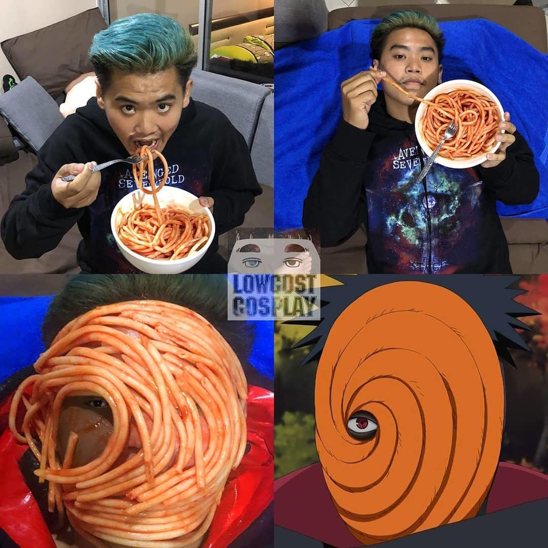 Budget cosplay on Obito - Uchiha Obito, Naruto, Lowcost cosplay, Cosplay, Humor, Anime