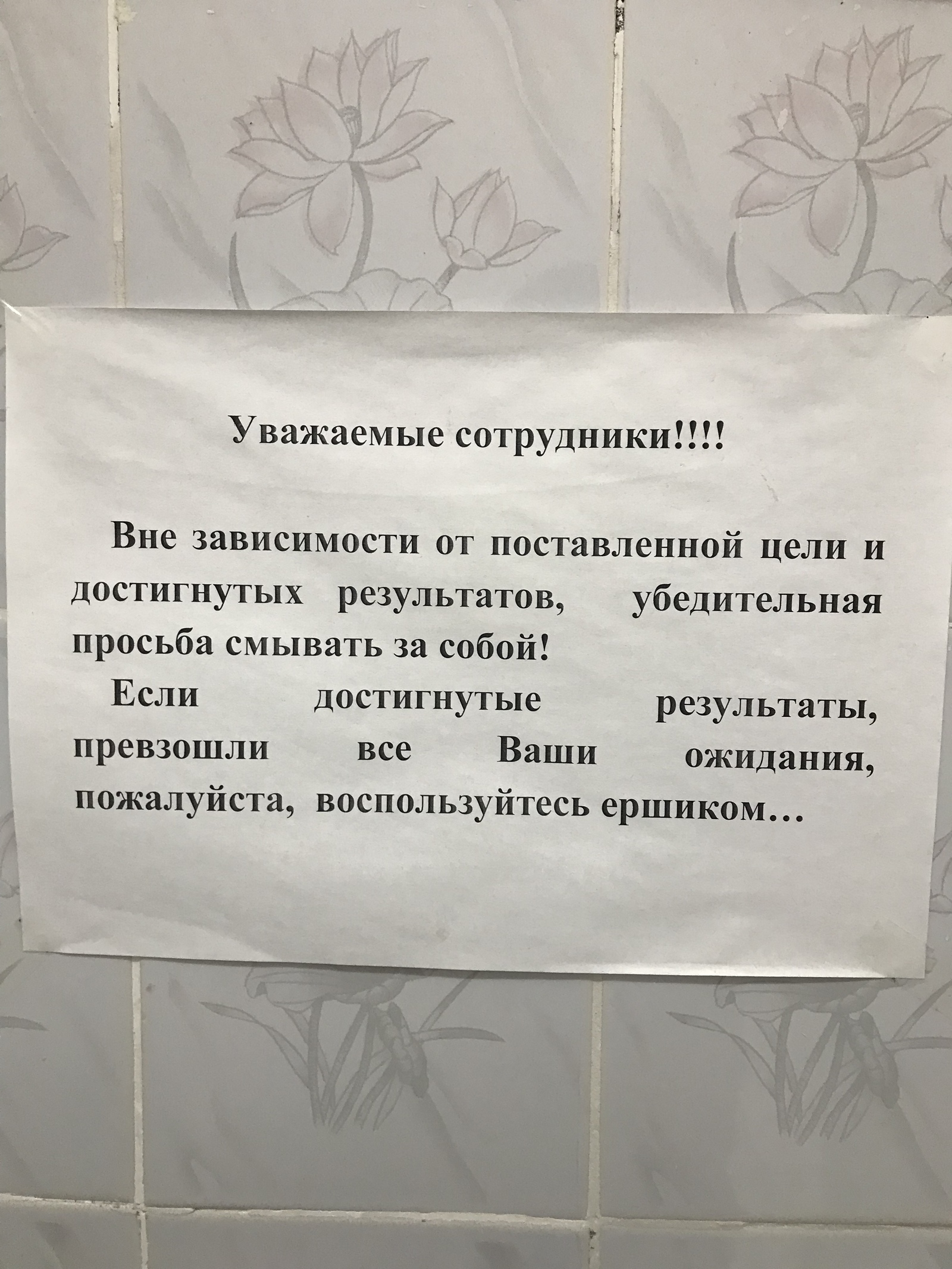 В одном из туалетов университета. Воспользуйтесь ёршиком... | Пикабу