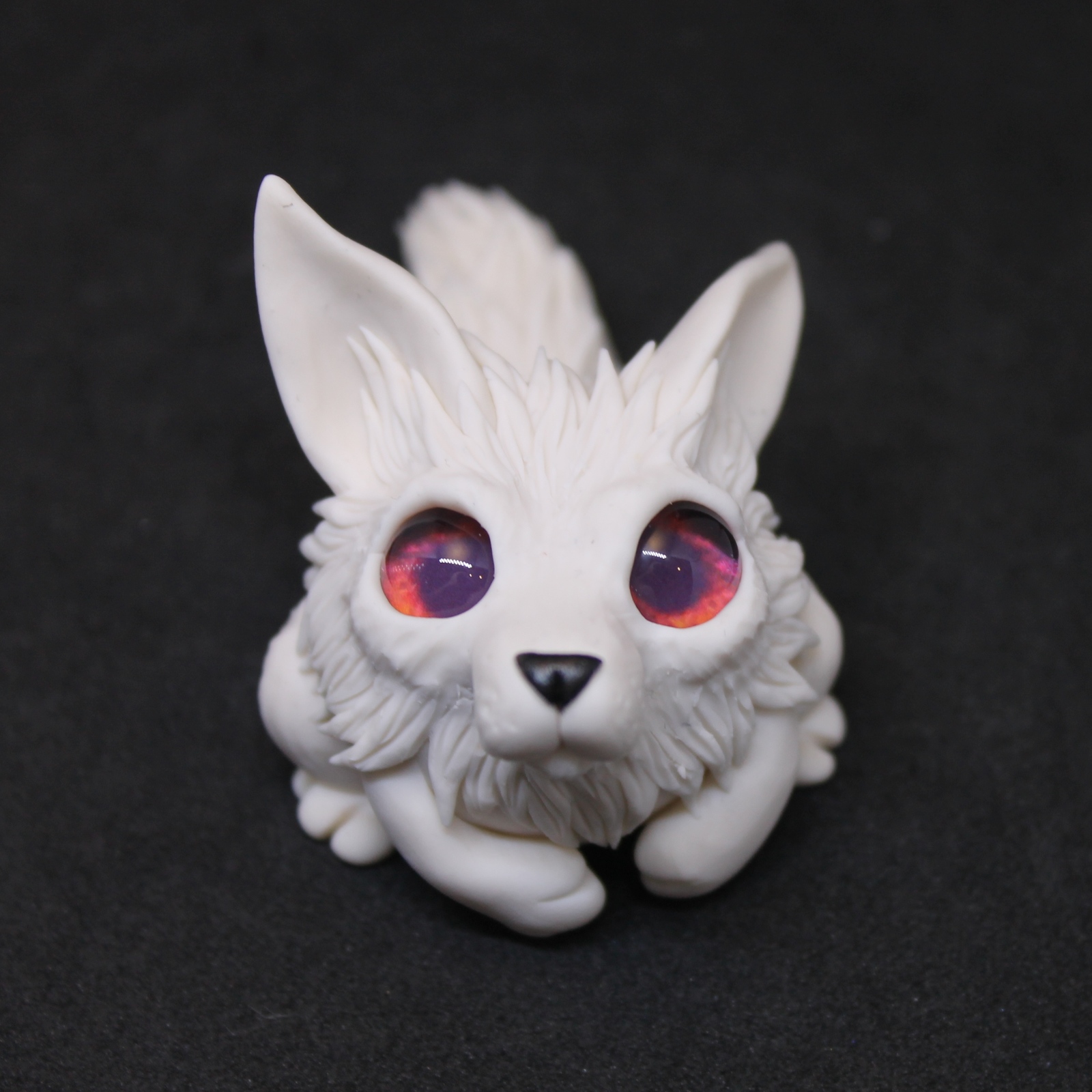 white fox - My, Needlework without process, Лепка, Polymer clay, Fox, Handmade, Longpost