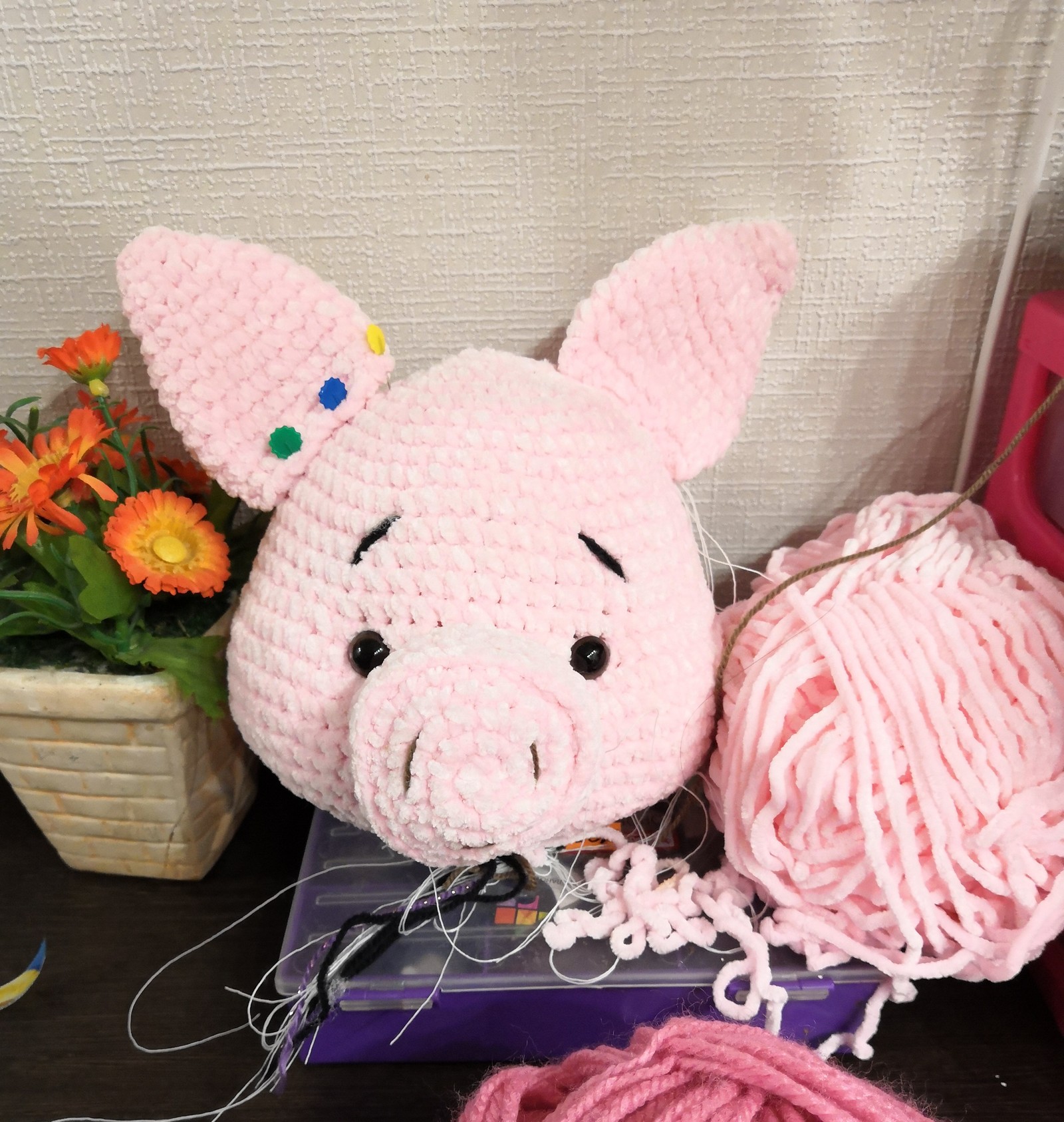 crochet pig - My, Knitting, I knit, Knitted toys, Toys, Longpost