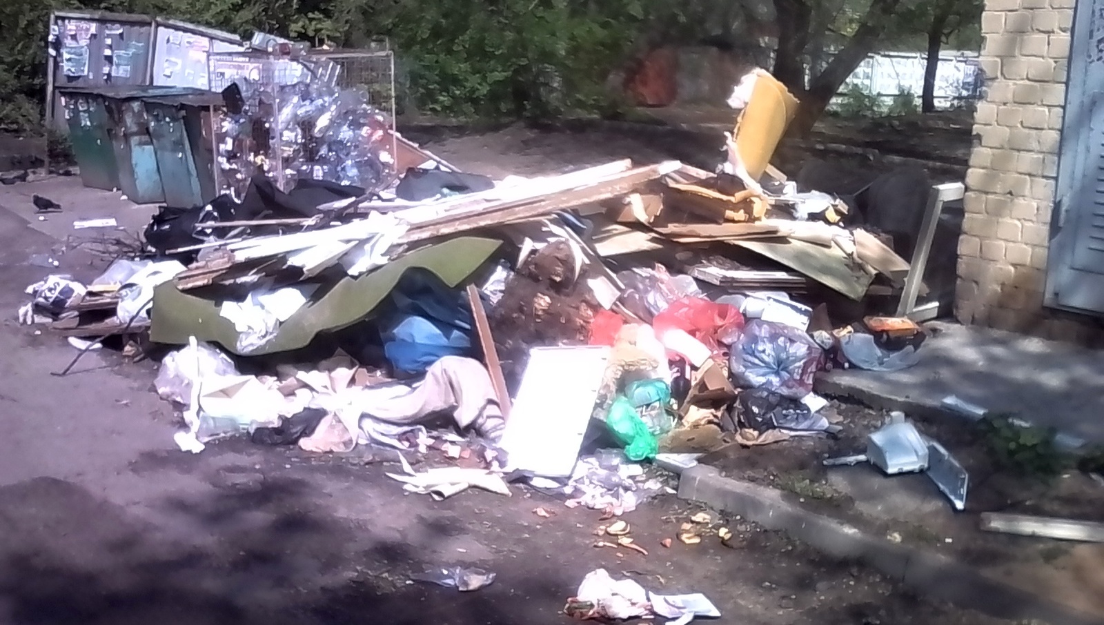 Yard 129, 127 houses on Leninsky Prospekt, Voronezh. - My, Housing and communal services, Trash can