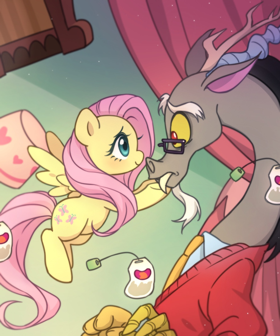 Дискорд и Флаттершай - My Little Pony, MLP Discord, Fluttershy, Dcon