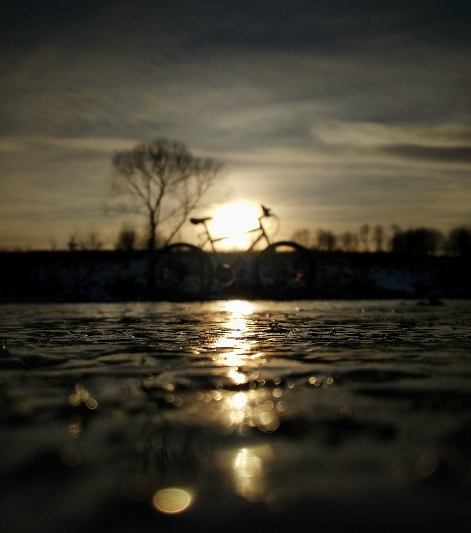 When it's cold and you want to ride - My, A bike, Cyclist, The photo, Beginning photographer, Sunset, Критика, I want criticism