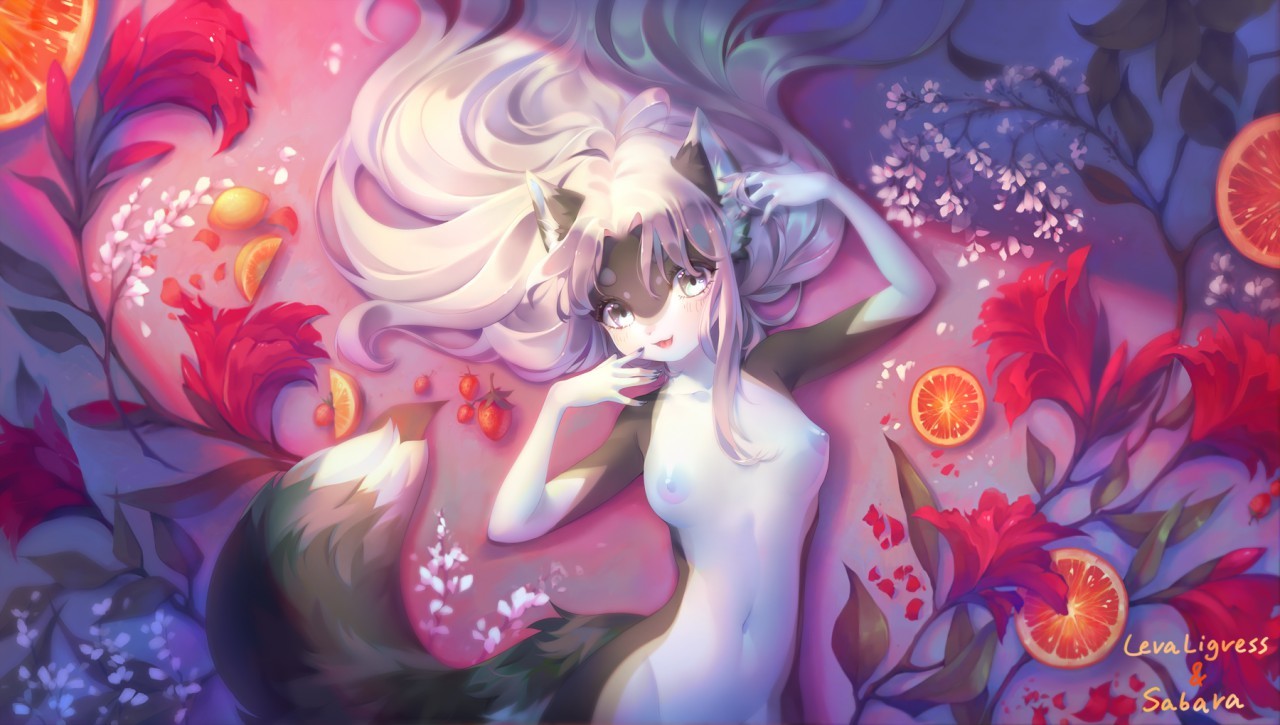 among the flowers - NSFW, Furry, Art, Furotica, Sabara, Flowers