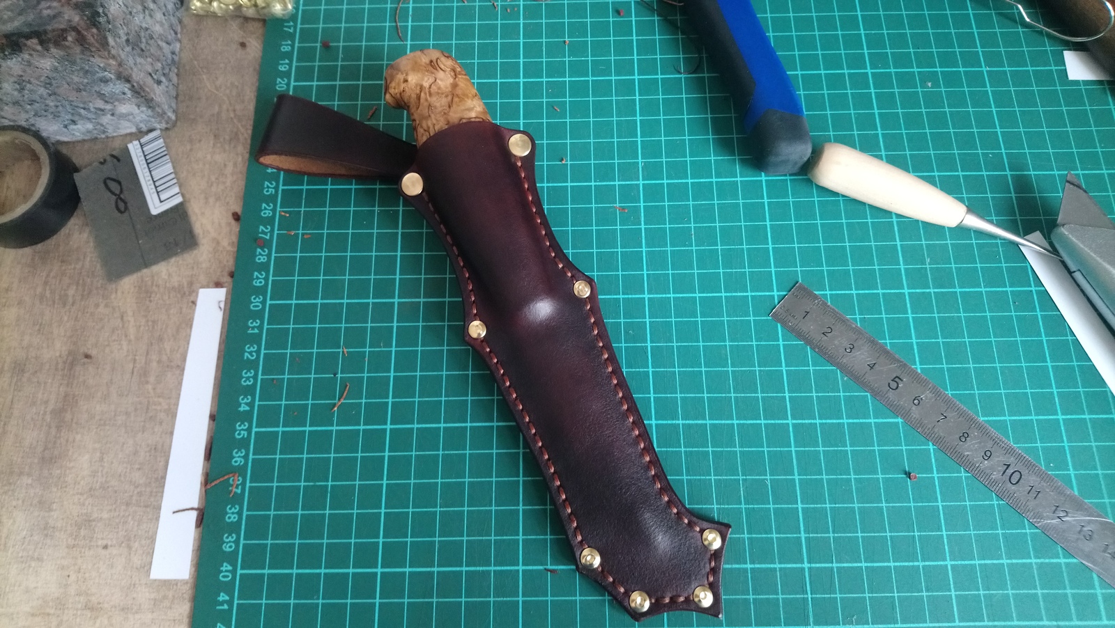 Finnish knife. - My, Knife, Handmade, Finn, , Needlework without process, Natural leather, Longpost