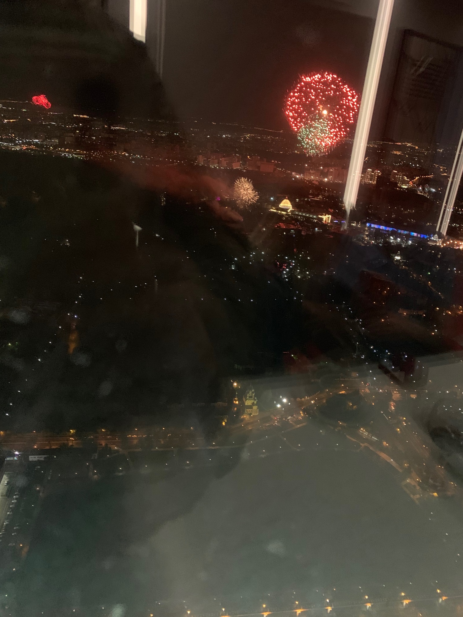 May 9 from a height of 340 meters above Moscow - My, May 9, Ostankino tower, Fireworks, Beautiful view, Height, Longpost, May 9 - Victory Day