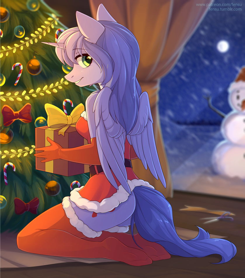 Christmas night - My little pony, Original character, PonyArt, Fensu-San, Anthro, MLP Edge, Christmas