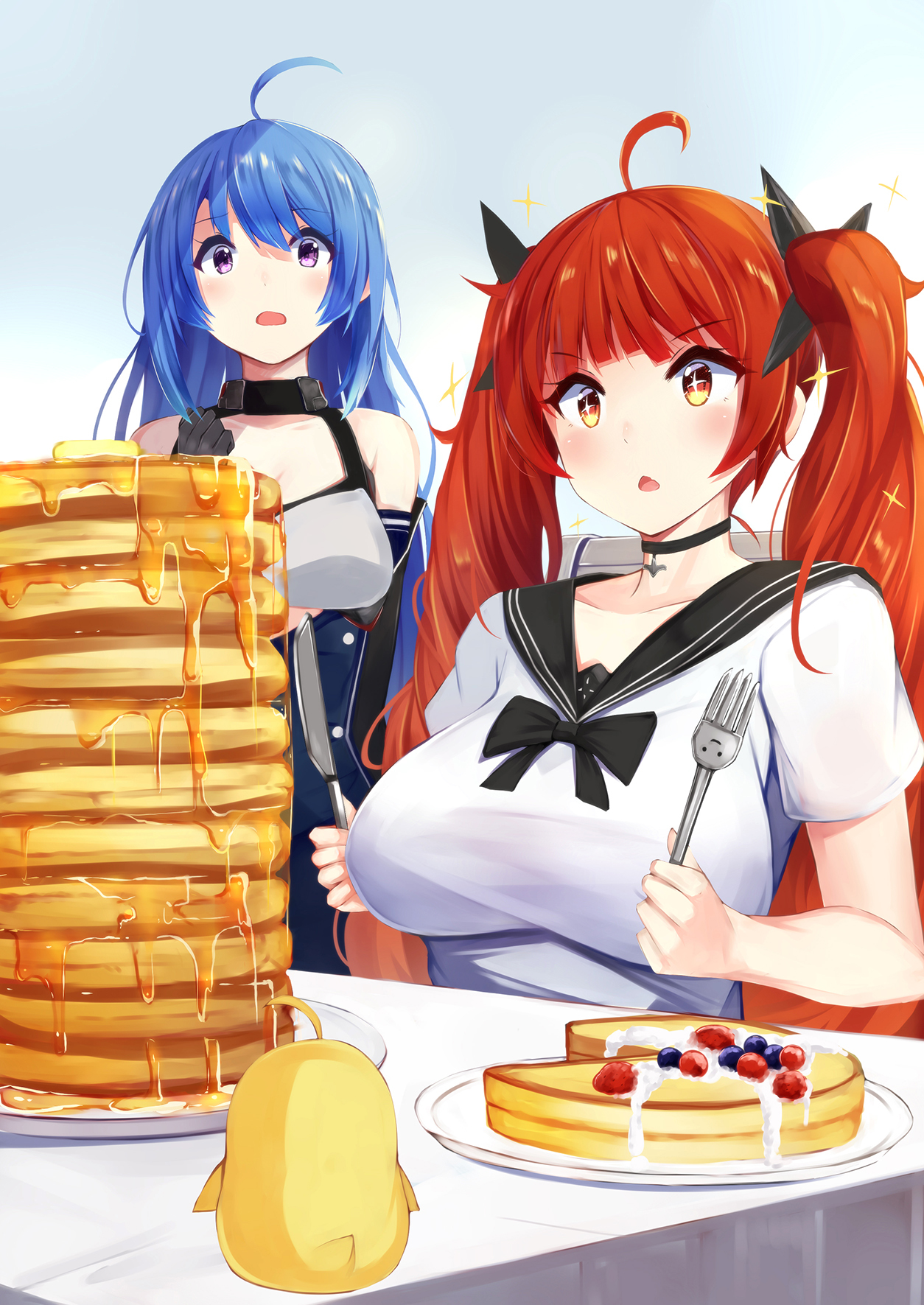 Honolulu & Helena - Anime Art, Azur Lane, Honolulu, Helena, Аниме, Арт