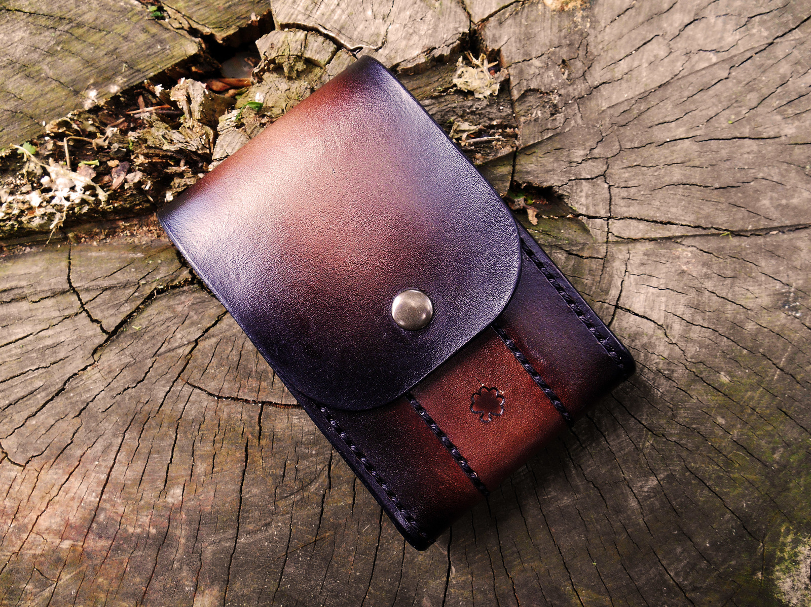 Pouch for knife, flashlight and lighter - My, With your own hands, Handmade, Leather, Leather case, Pouchok, EDC, Needlework without process, Longpost, Leather products