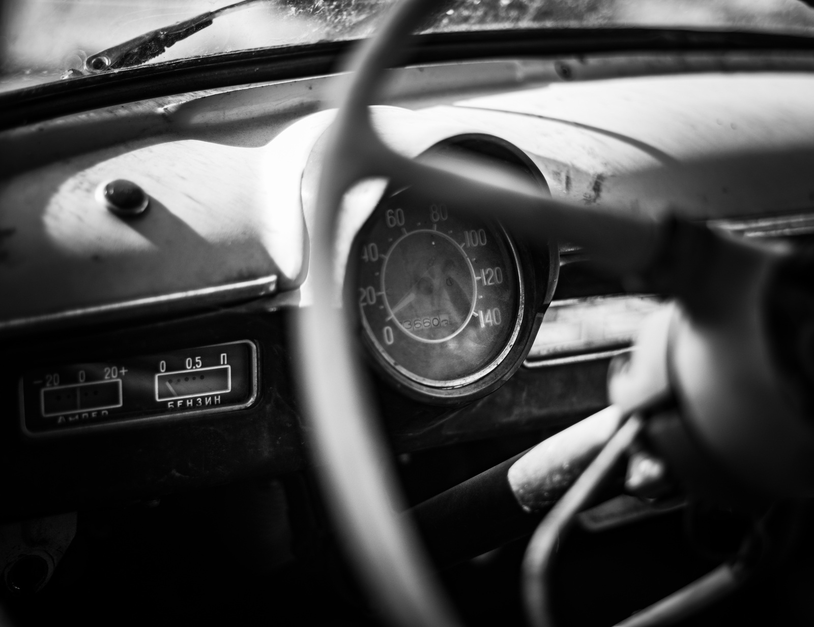 Old school - My, Black and white photo, Moskvich