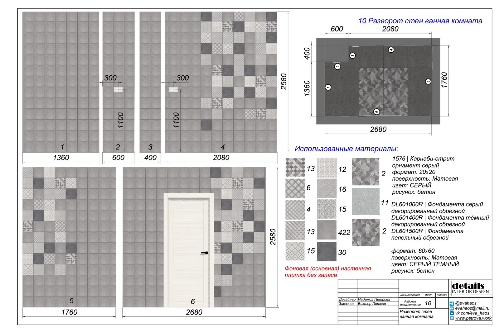 Complete design project of a 3-room apartment (Part 3) - My, Longpost, , Interior Design, 