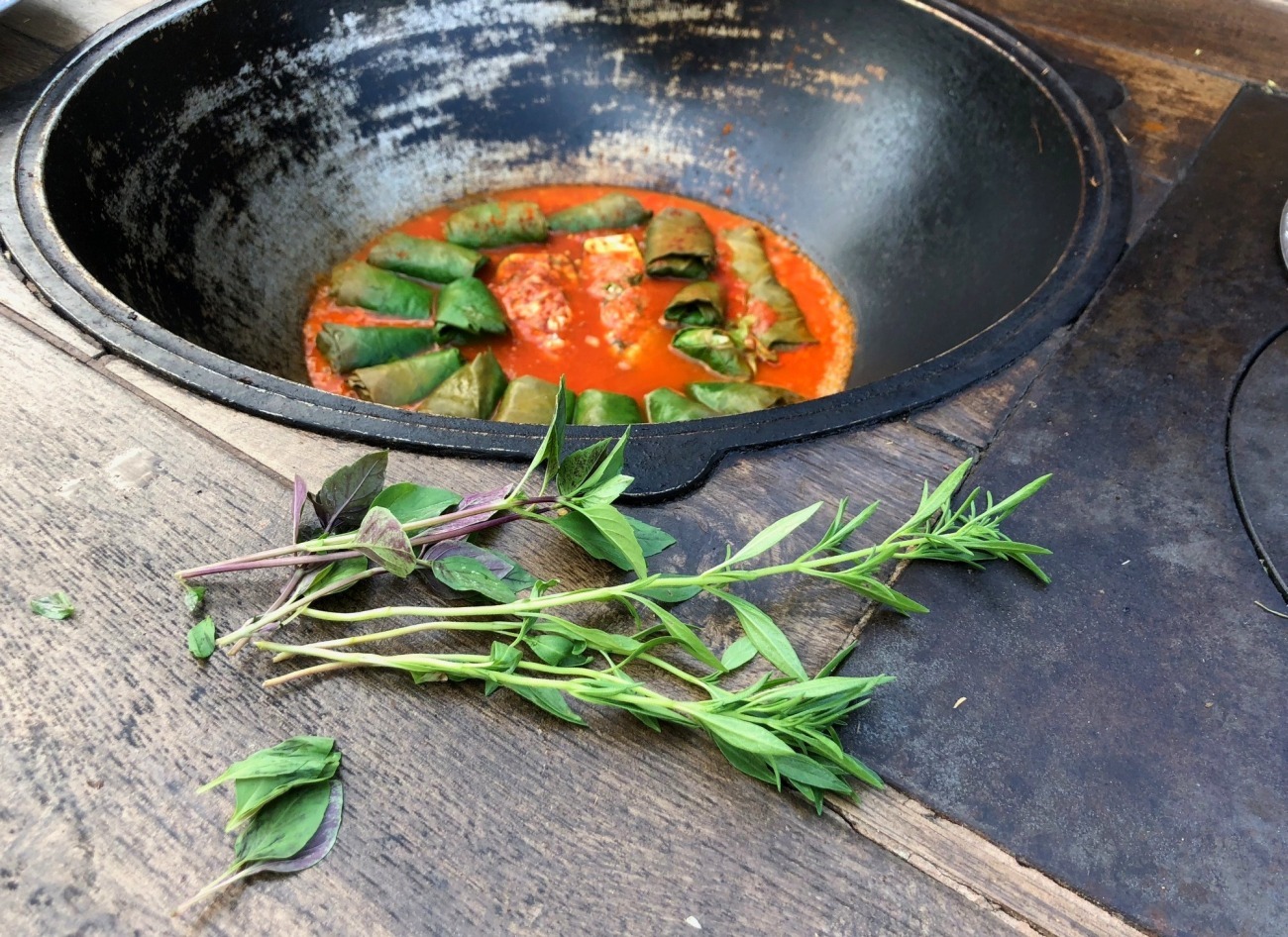 Dolma. Stuffed grape leaves in tomato sauce. - My, Dolma, Cooking, Longpost, Stuffing, Recipe