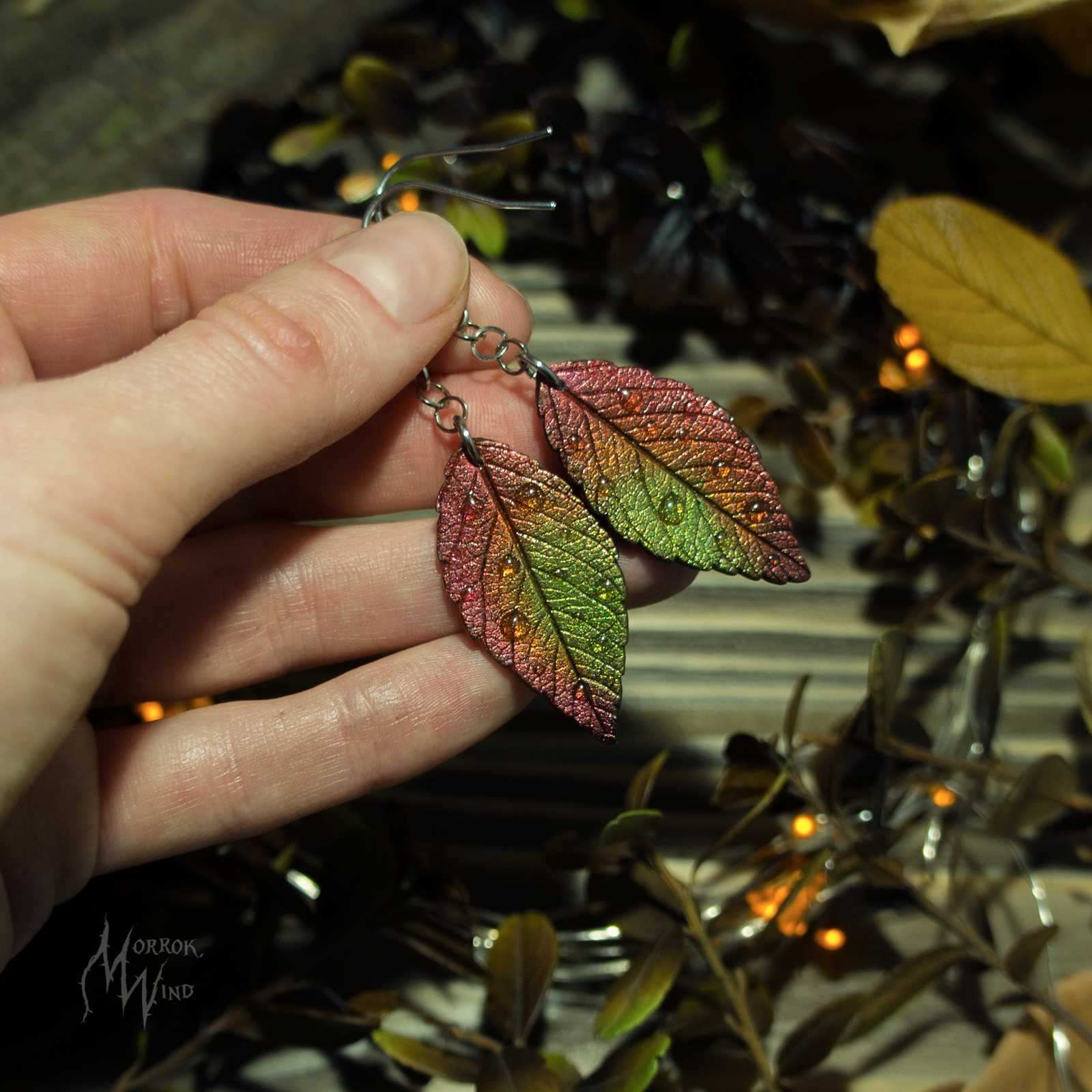 Сережки из полимерной глины - Моё, Листья, Полимерная глина, Рукоделие без процесса, Серьги, Длиннопост