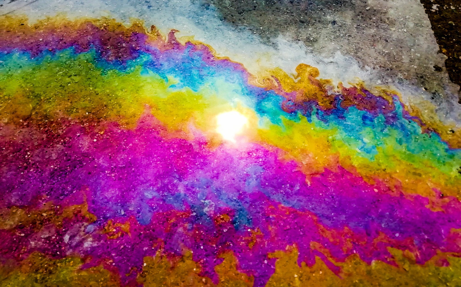 puddle gradient - My, The photo, Gradient, Petrol, Interference, Puddle, Rainbow