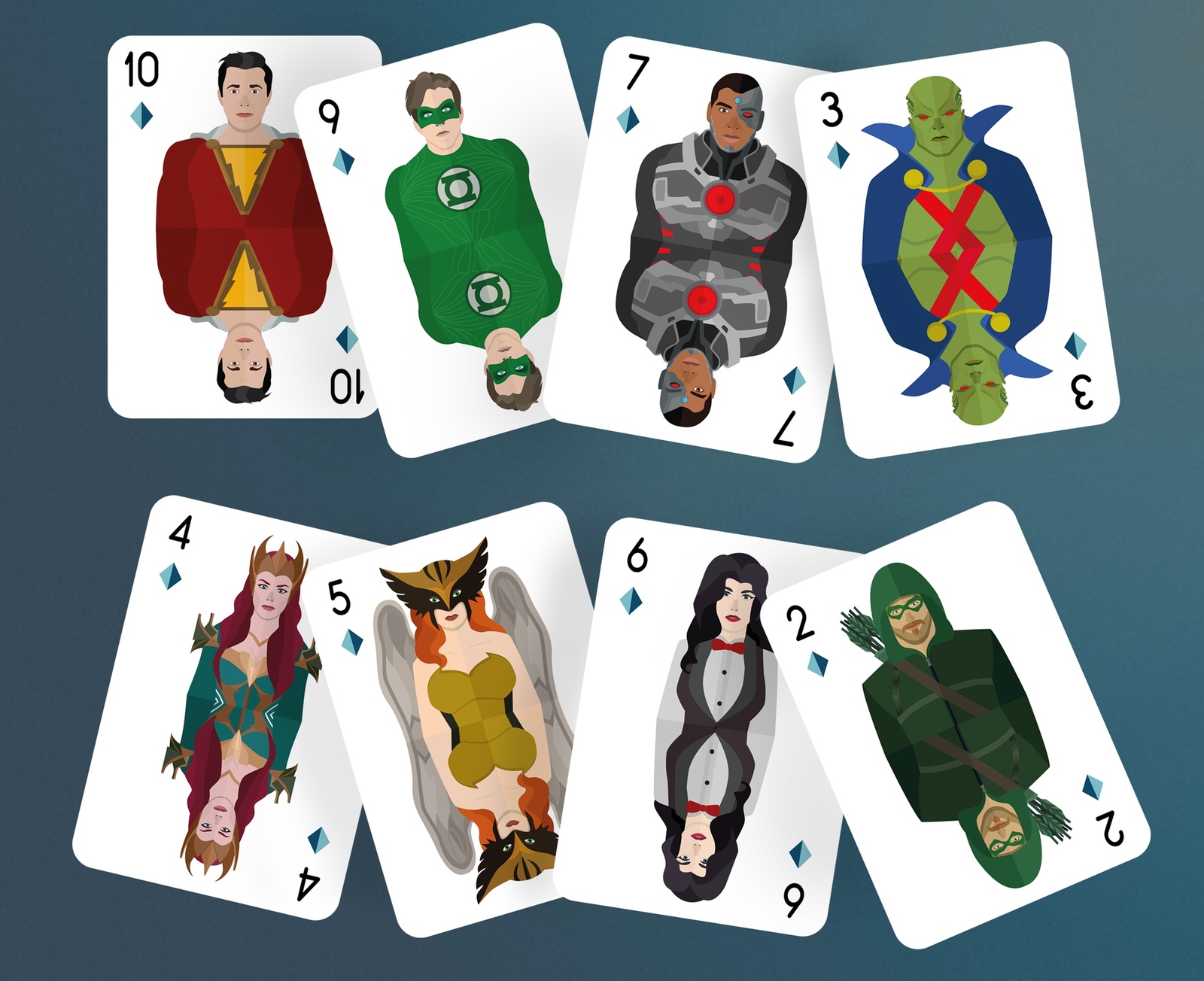 Poker deck of DC cards - My, Dc comics, Justice League, Batman, Suicide Squad, Playing cards, Comics, Longpost, Justice League DC Comics Universe