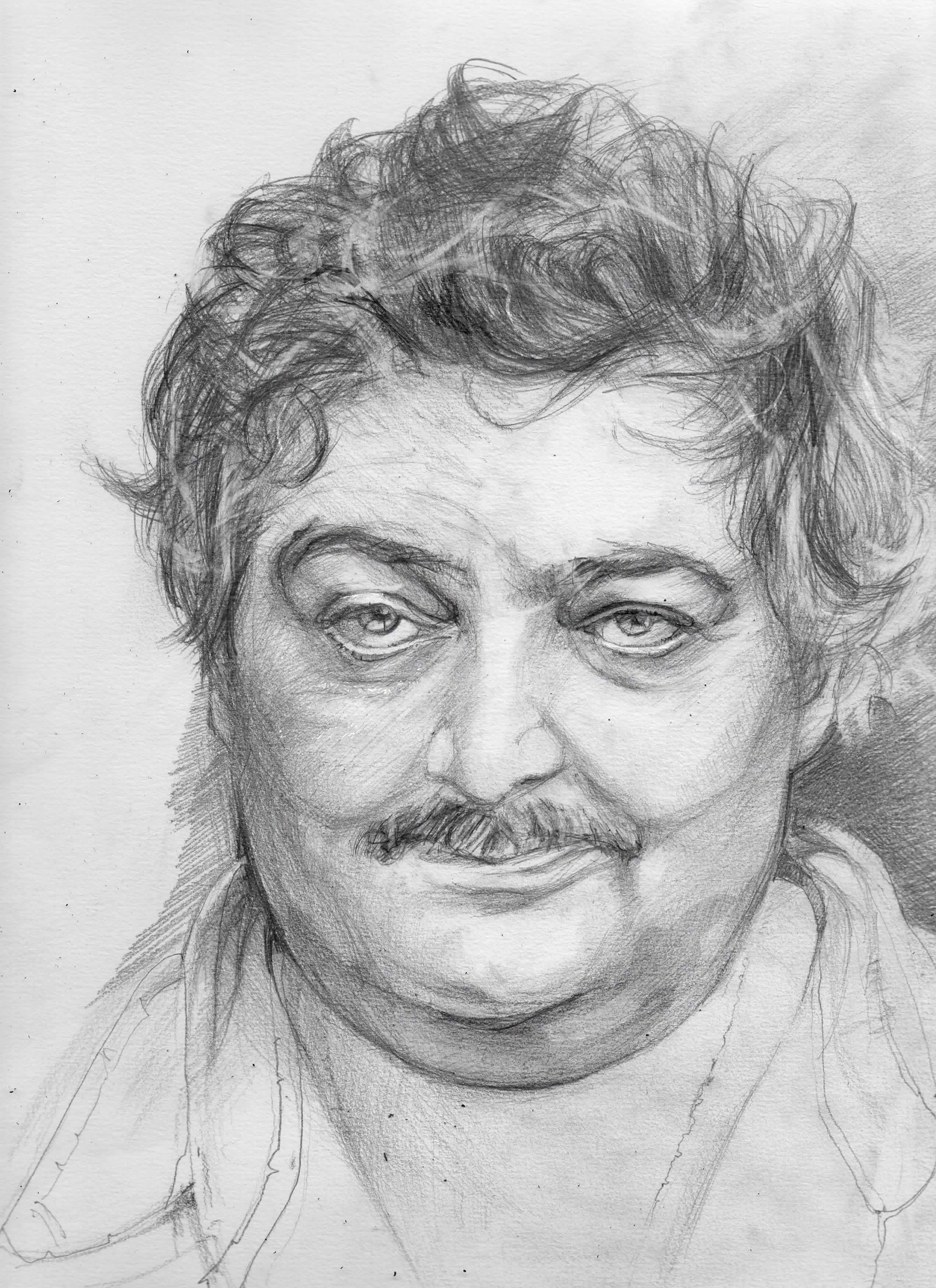 Dmitry Bykov - My, Drawing, Pencil, Portrait