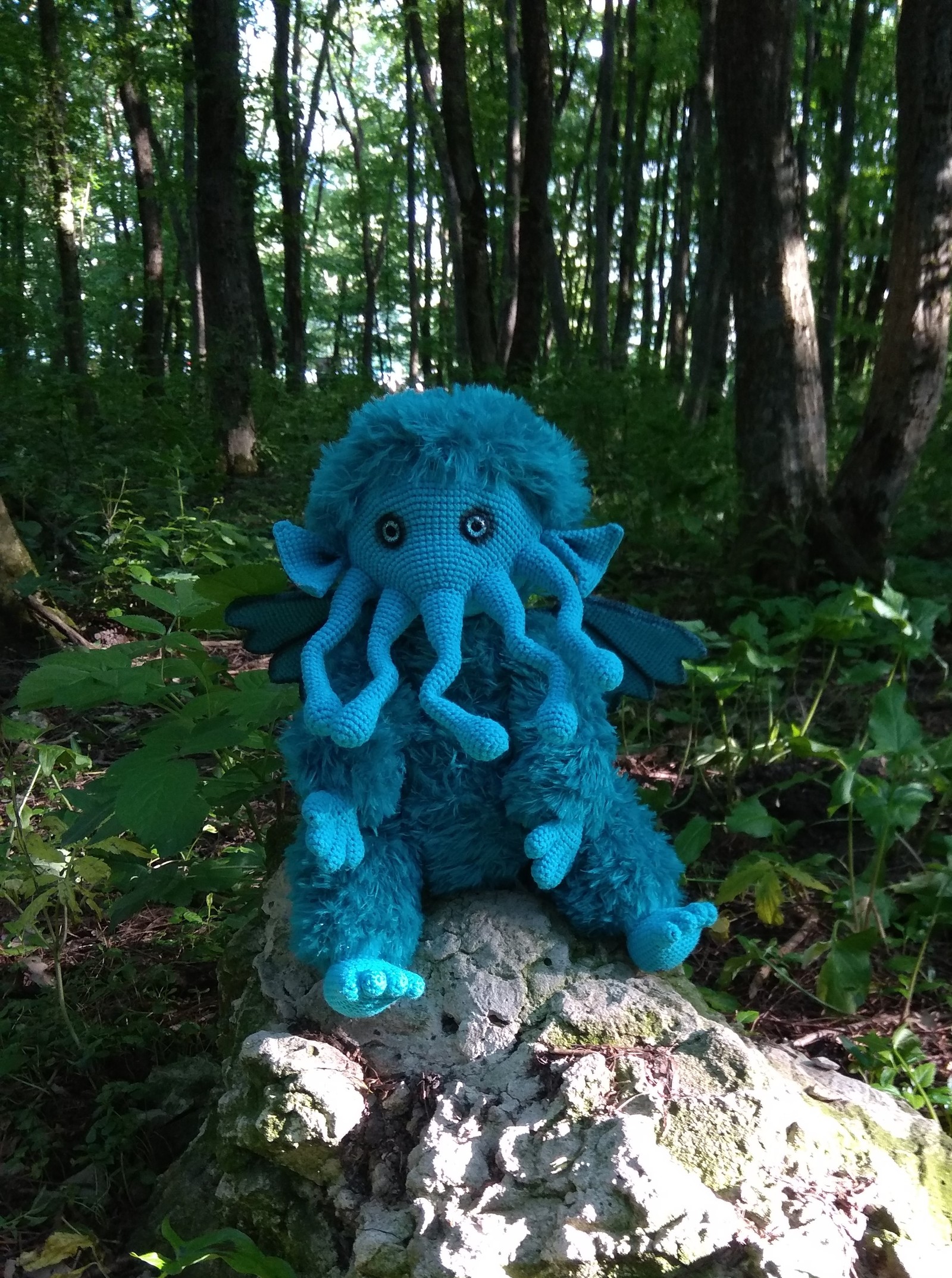 Cthulhu. - My, Crochet, Needlework without process, Cthulhu, Milota, Amigurumi, Longpost