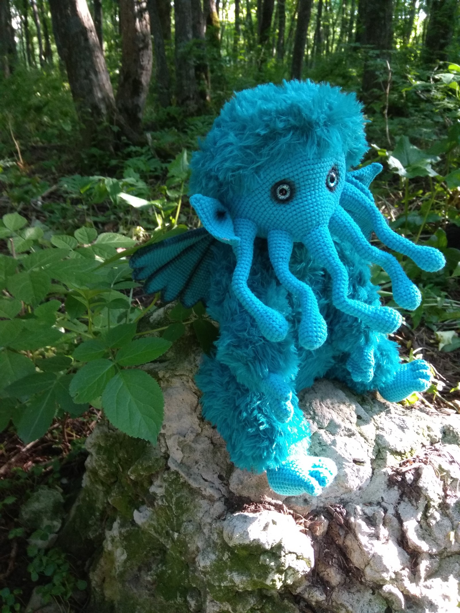 Cthulhu. - My, Crochet, Needlework without process, Cthulhu, Milota, Amigurumi, Longpost