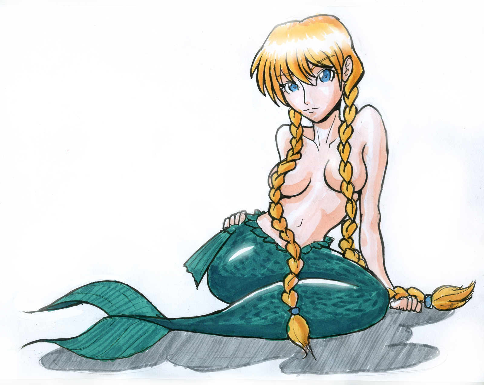 Mermaid - Endless summer, Visual novel, Glorifying, Mermaid, Art, pfs