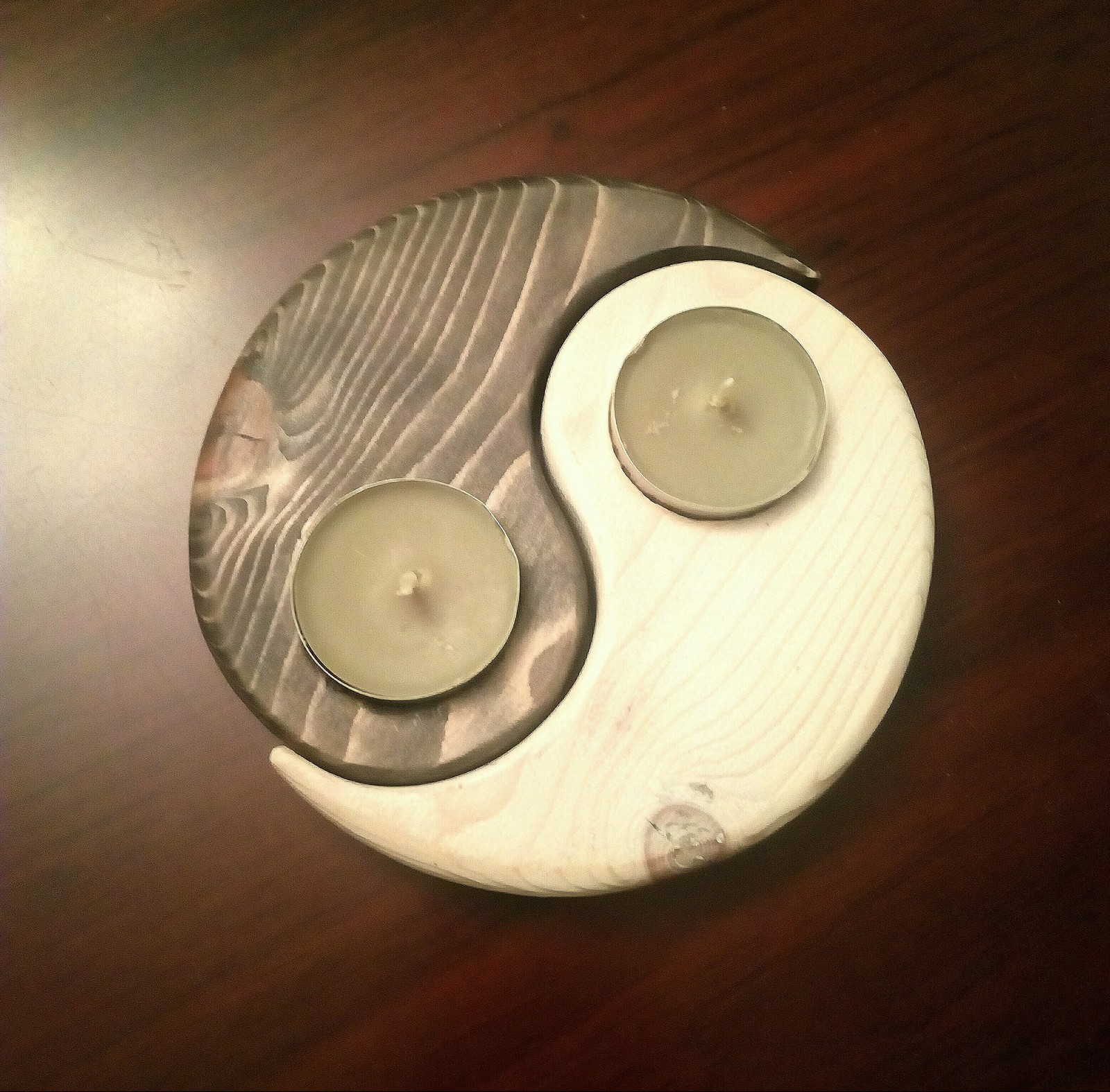 Yin-yang candlestick. - My, Wood products, With your own hands, Decor, Needlework without process, Candlestick, Longpost