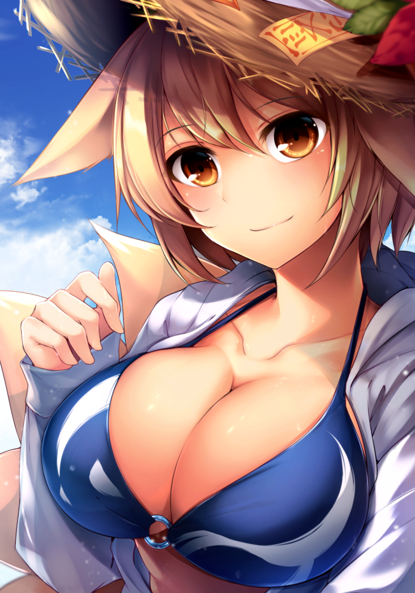 Yakumo Ran - NSFW, Аниме, Anime Art, Touhou, Yakumo Ran, Midori misuriru8, Купальник