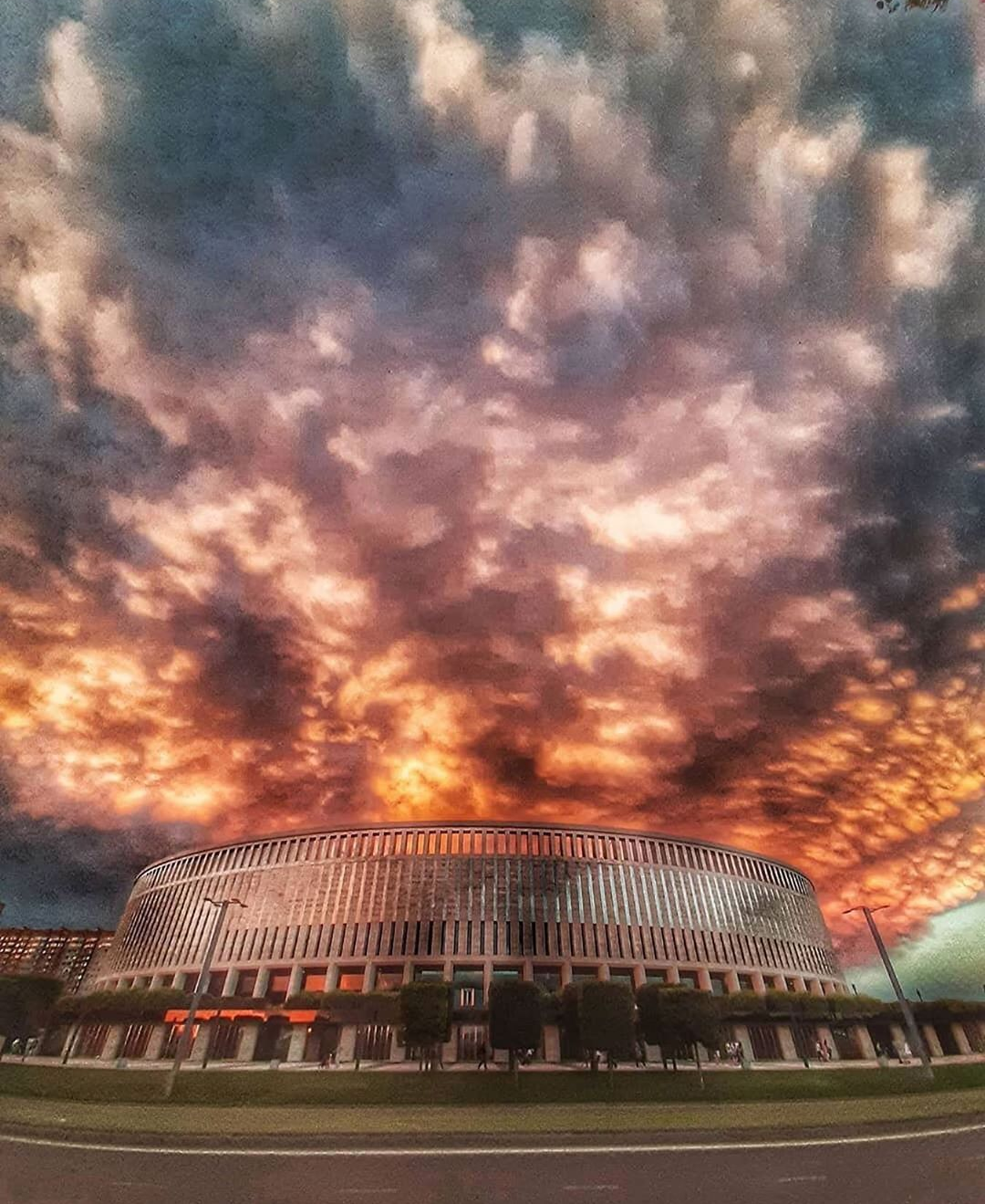 Sunset over the stadium in Krasnodar - Sunset, The photo, Krasnodar