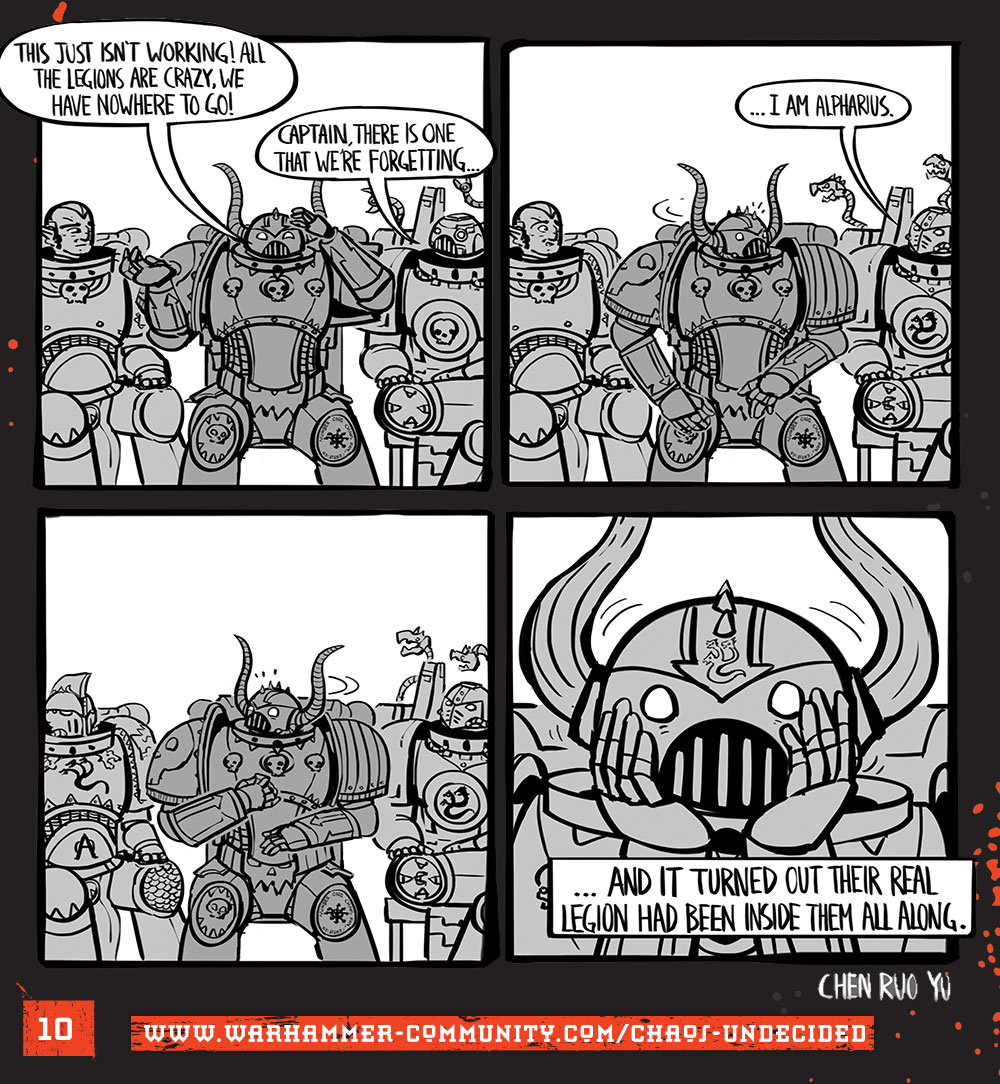 Chaos indefinite #10 - Warhammer 40k, Wh humor, Ruo yu chen, Comics, Chaos space marines, Chaos-Undecided, Alpha-legion