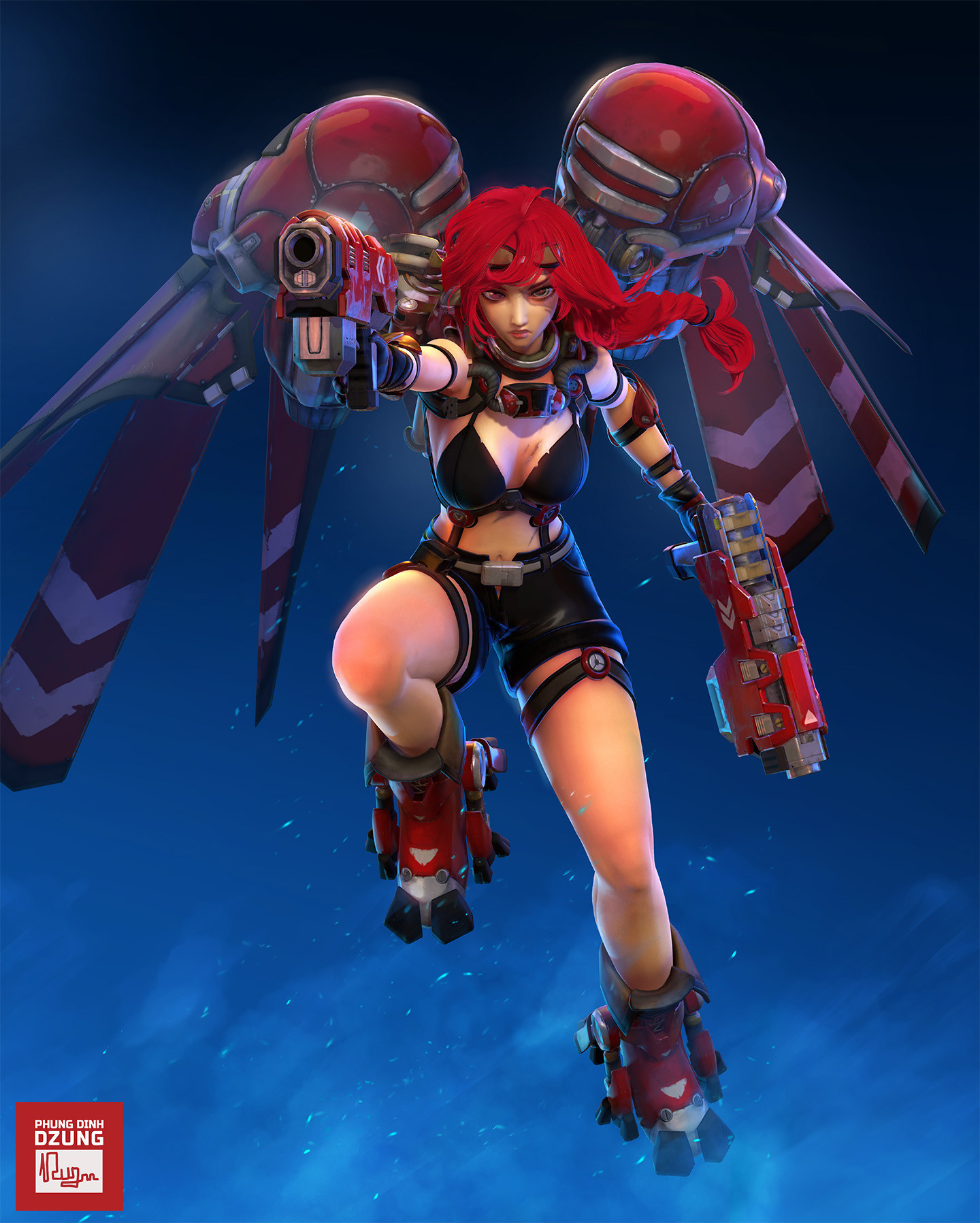 Reaper 3D Model: Rule 63 - Starcraft, Starcraft 2, Art, 3D, 3D modeling, Rule 63, Terran, Longpost